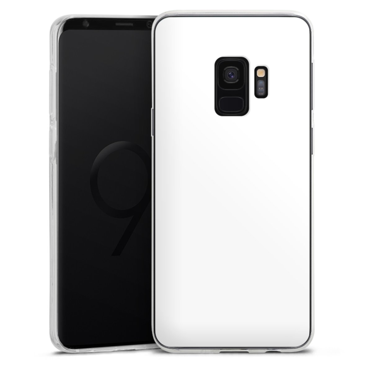 Galaxy S9 Handy Silikon Hülle Case transparent Handyhülle Unicoloured Colour White Silikon Case