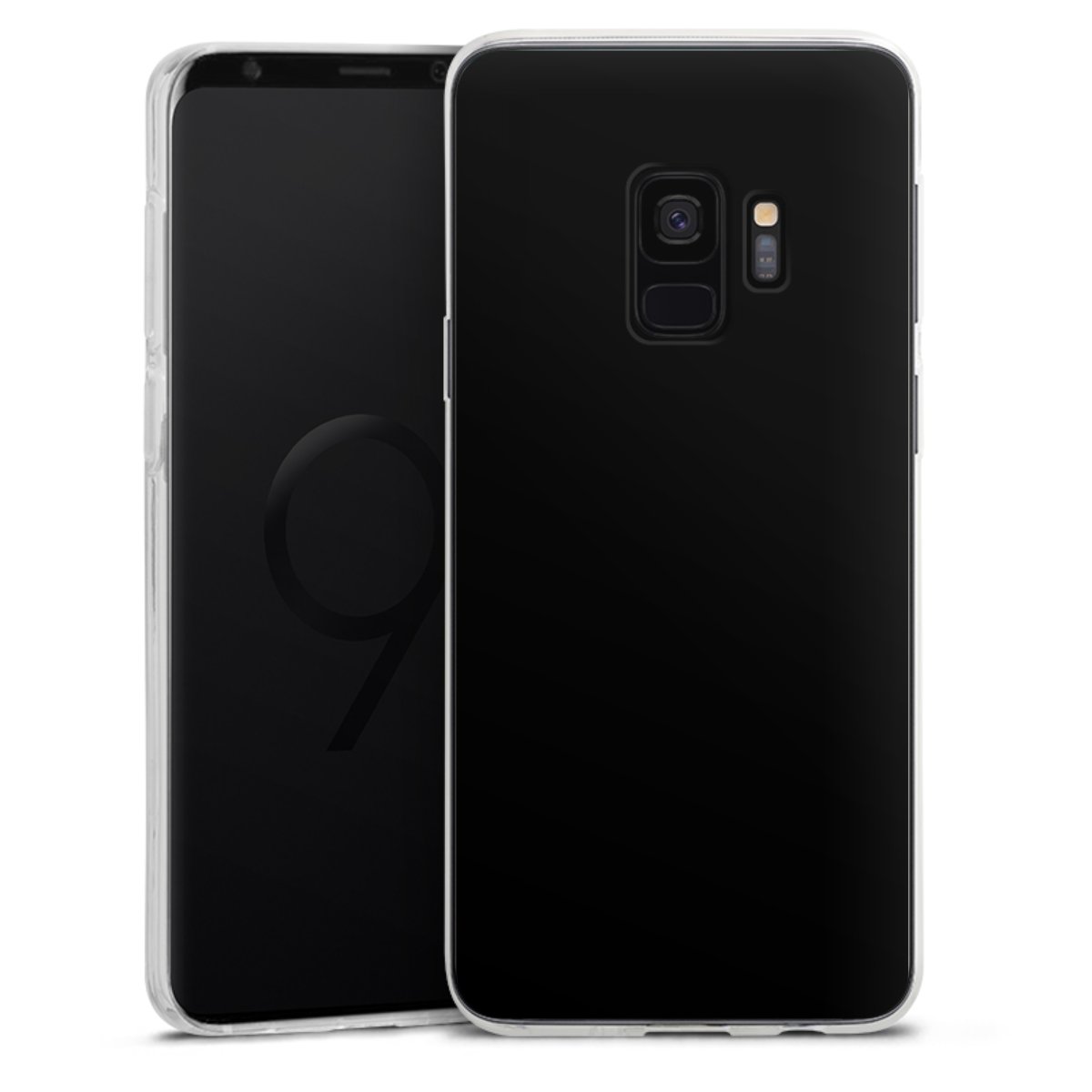 Galaxy S9 Handy Silikon Hülle Case transparent Handyhülle Black Colour Unicoloured Silikon Case