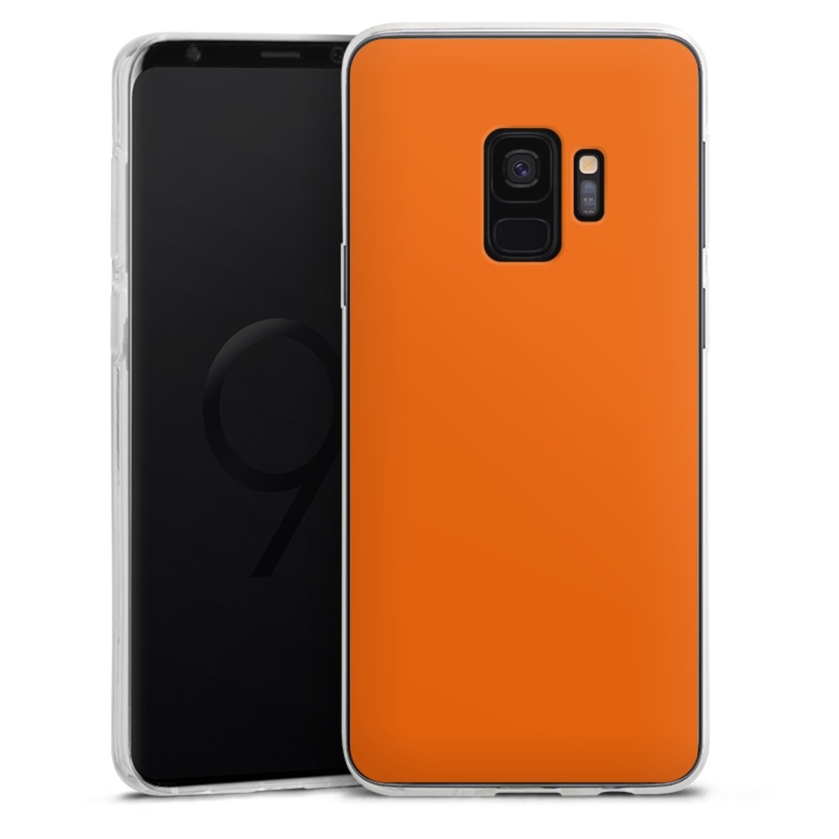 Galaxy S9 Handy Silikon Hülle Case transparent Handyhülle Orange Colour Unicoloured Silikon Case