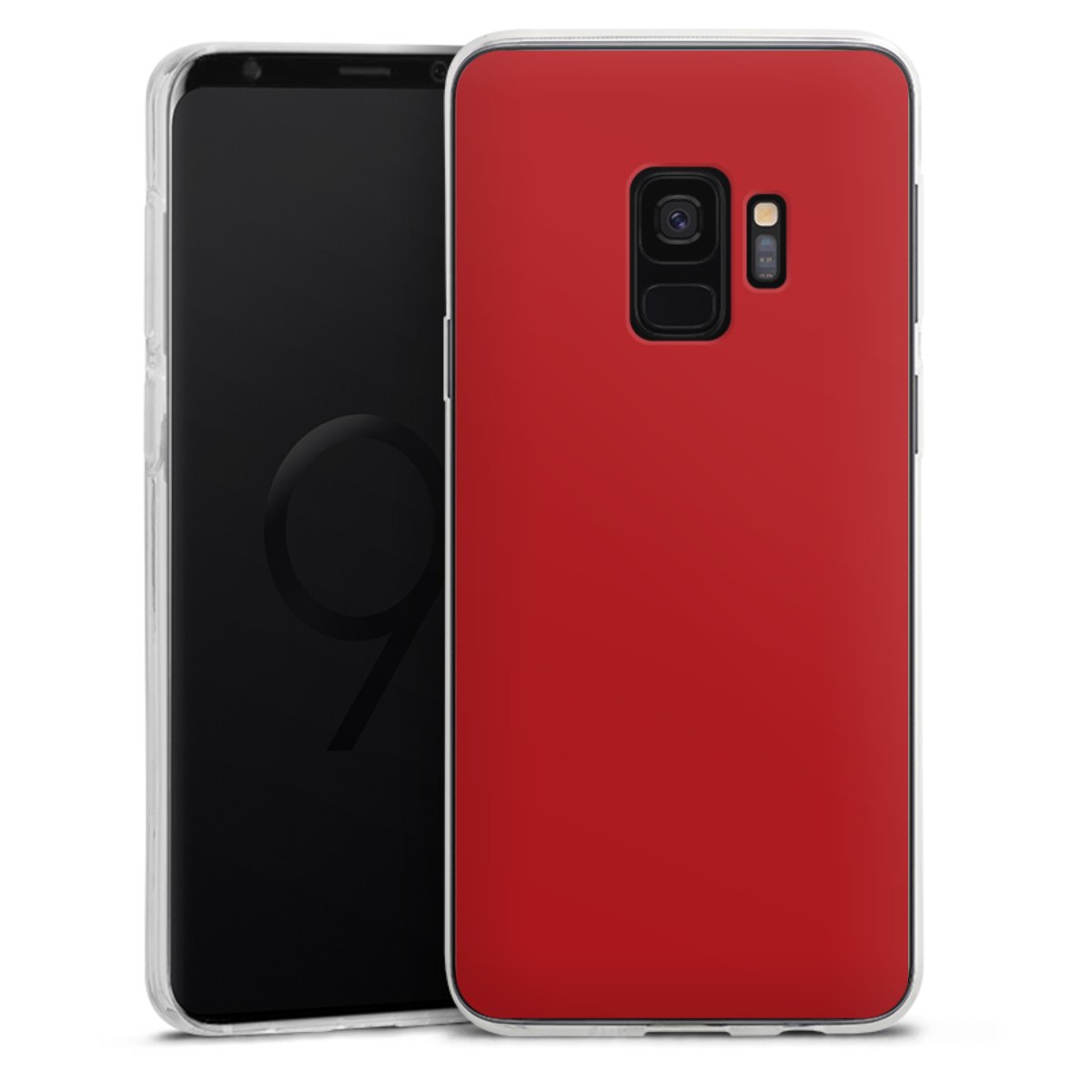 Galaxy S9 Handy Silikon Hülle Case transparent Handyhülle Colour Unicoloured Red Silikon Case