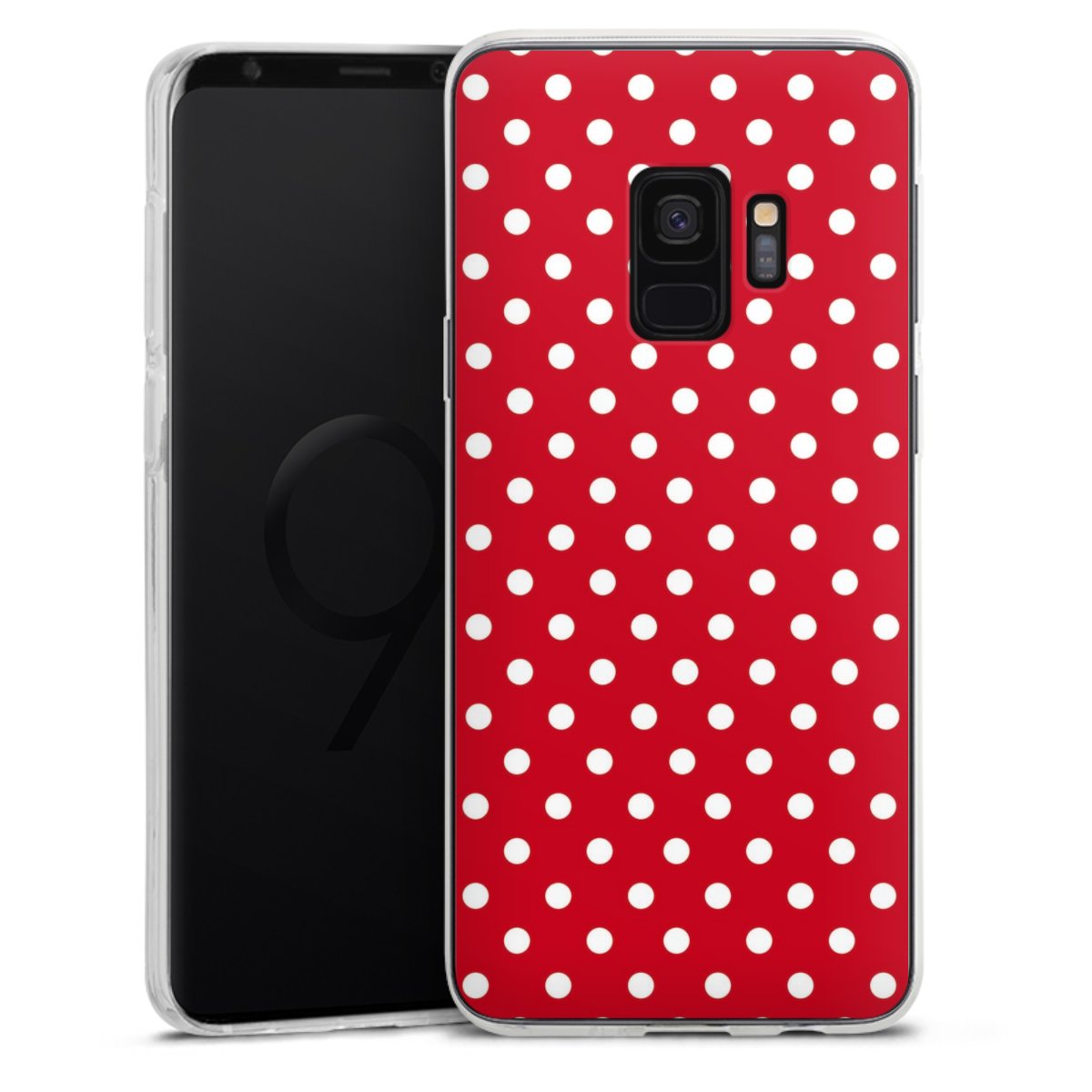 Galaxy S9 Handy Silikon Hülle Case transparent Handyhülle Points Polka Dots Retro Silikon Case