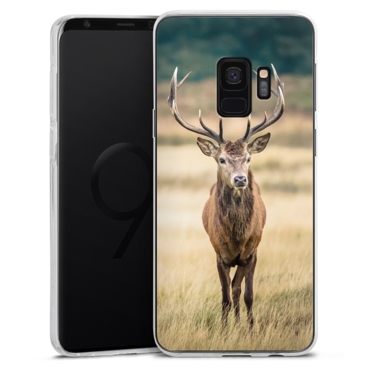 Galaxy S9 Handy Silikon Hülle Case transparent Handyhülle Deer Meadow Forrest Silikon Case