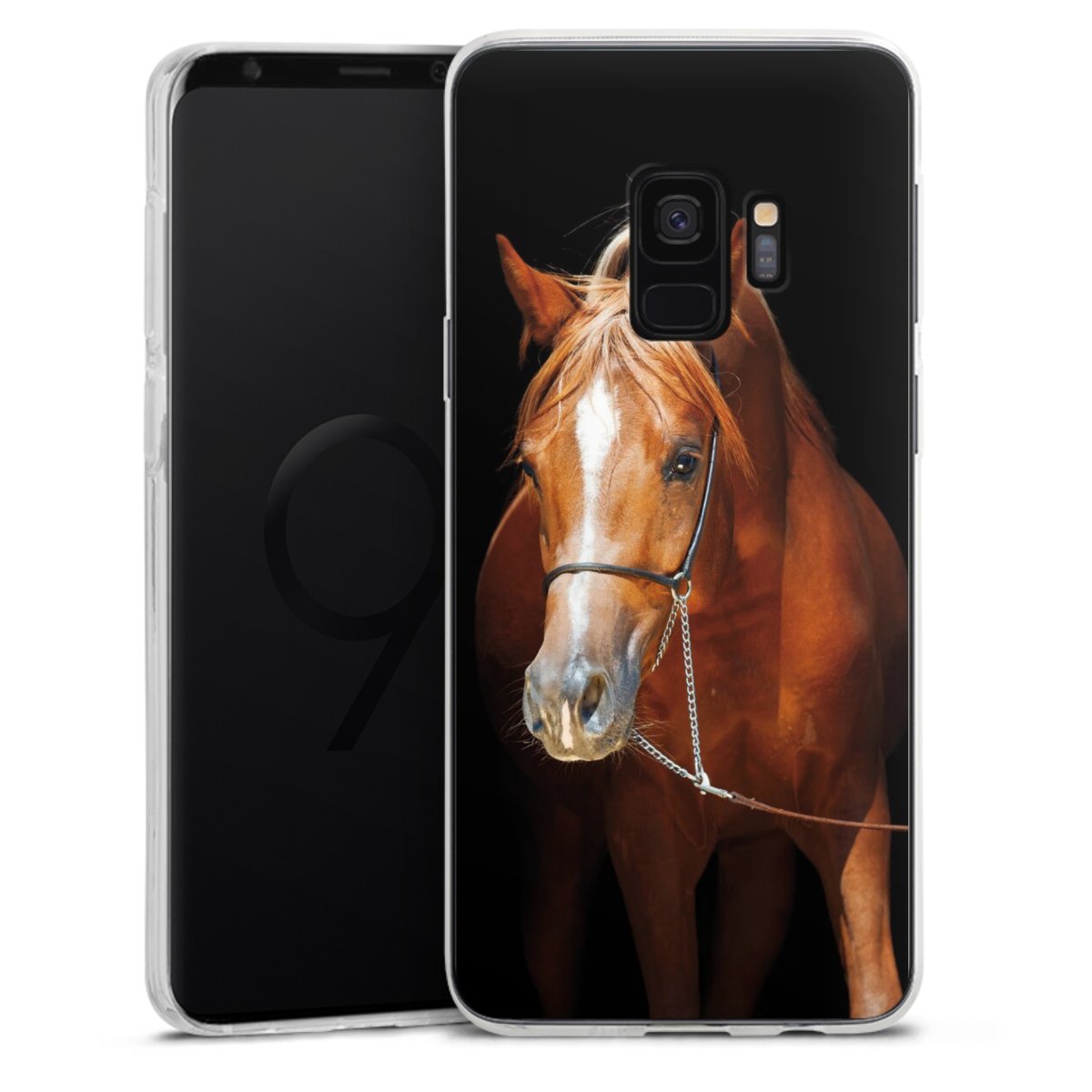 Galaxy S9 Handy Silikon Hülle Case transparent Handyhülle Mare Horse Hobby Silikon Case