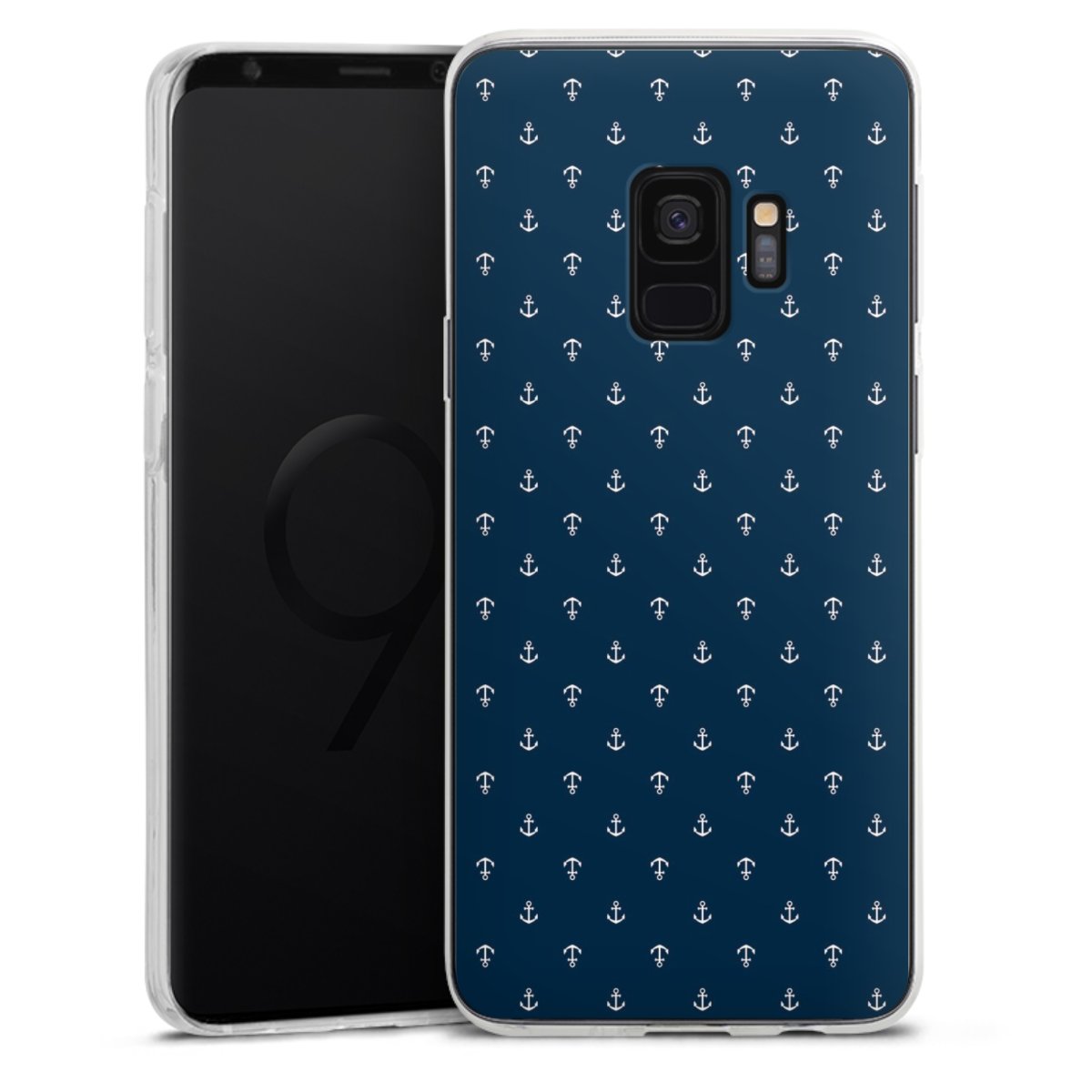 Galaxy S9 Handy Silikon Hülle Case transparent Handyhülle Muster Anchor Sail Silikon Case