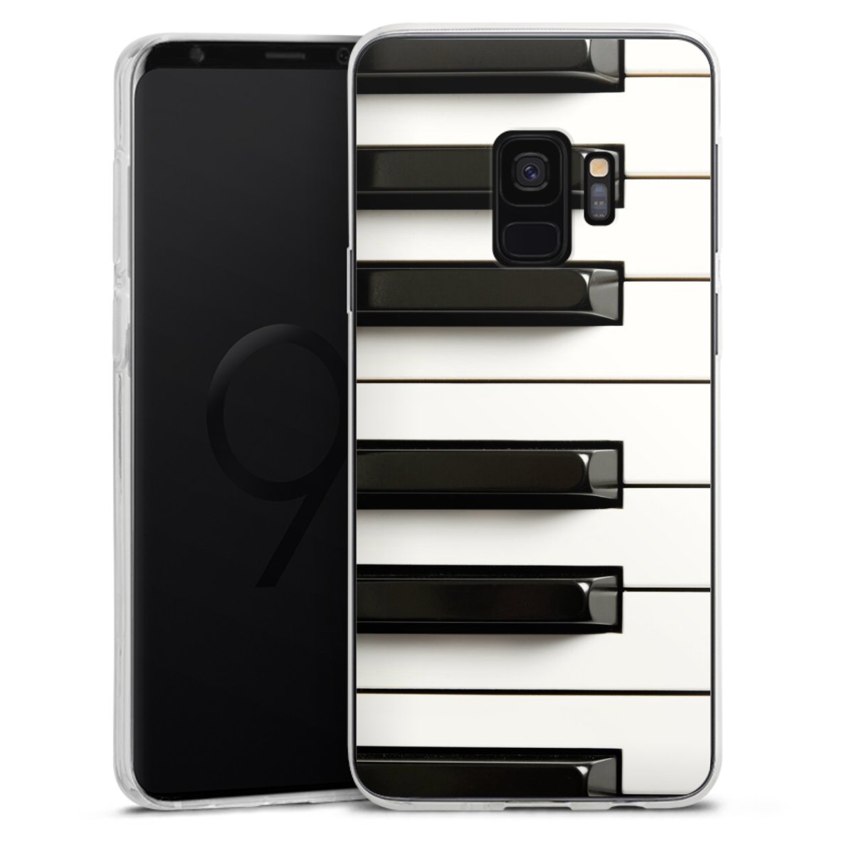 Galaxy S9 Handy Silikon Hülle Case transparent Handyhülle Klavier Piano Music Silikon Case