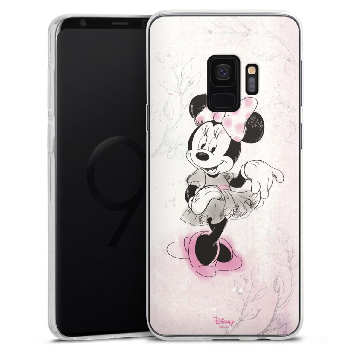 Galaxy S9 Handy Silikon Hülle Case transparent Handyhülle Disney Minnie Mouse Vintage Silikon Case