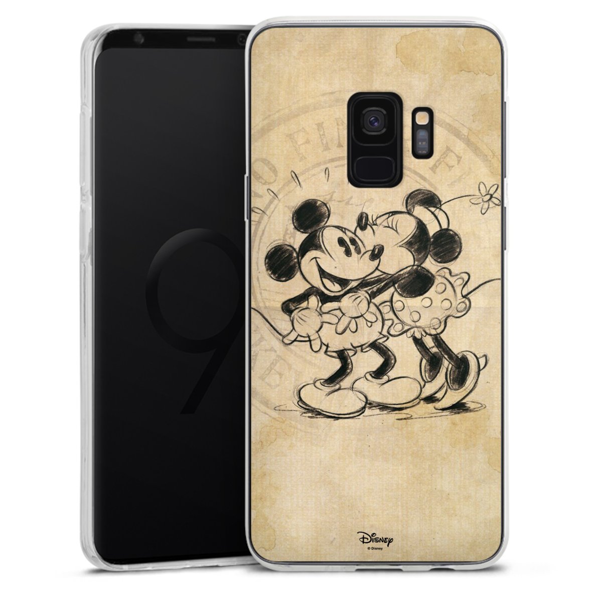 Galaxy S9 Handy Silikon Hülle Case transparent Handyhülle Mickey Mouse Vintage Minnie Mouse Silikon Case