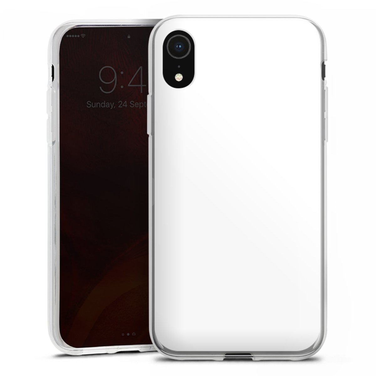 iPhone Xr Handy Silikon Hülle Case transparent Handyhülle Unicoloured Colour White Silikon Case