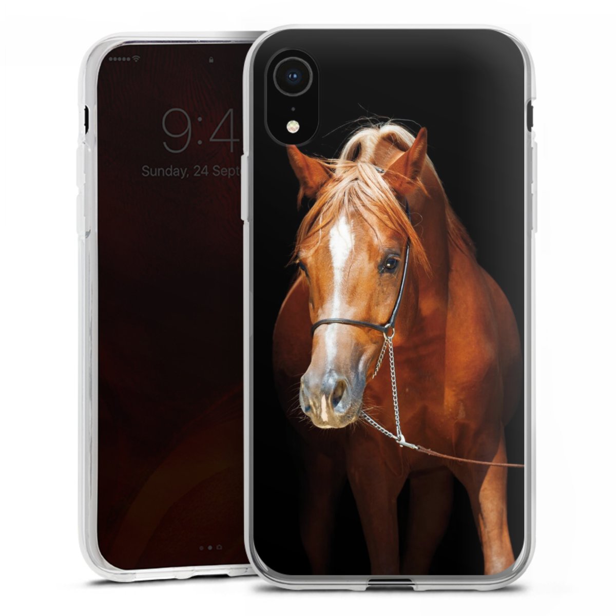 iPhone Xr Handy Silikon Hülle Case transparent Handyhülle Mare Horse Hobby Silikon Case