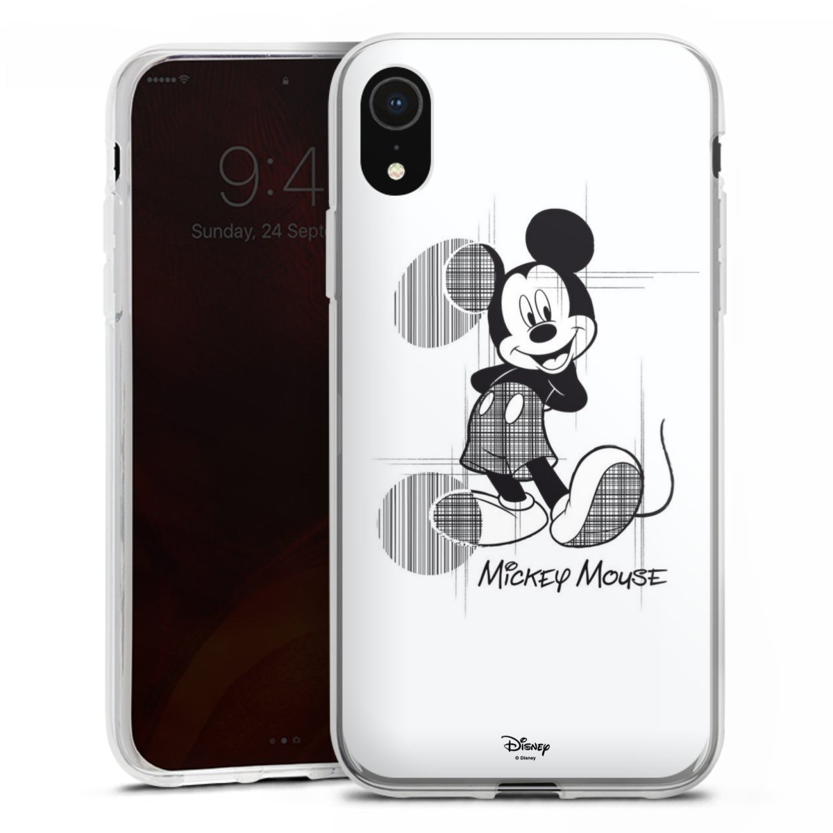 iPhone Xr Handy Silikon Hülle Case transparent Handyhülle Disney Official Licensed Product Mickey Mouse Silikon Case