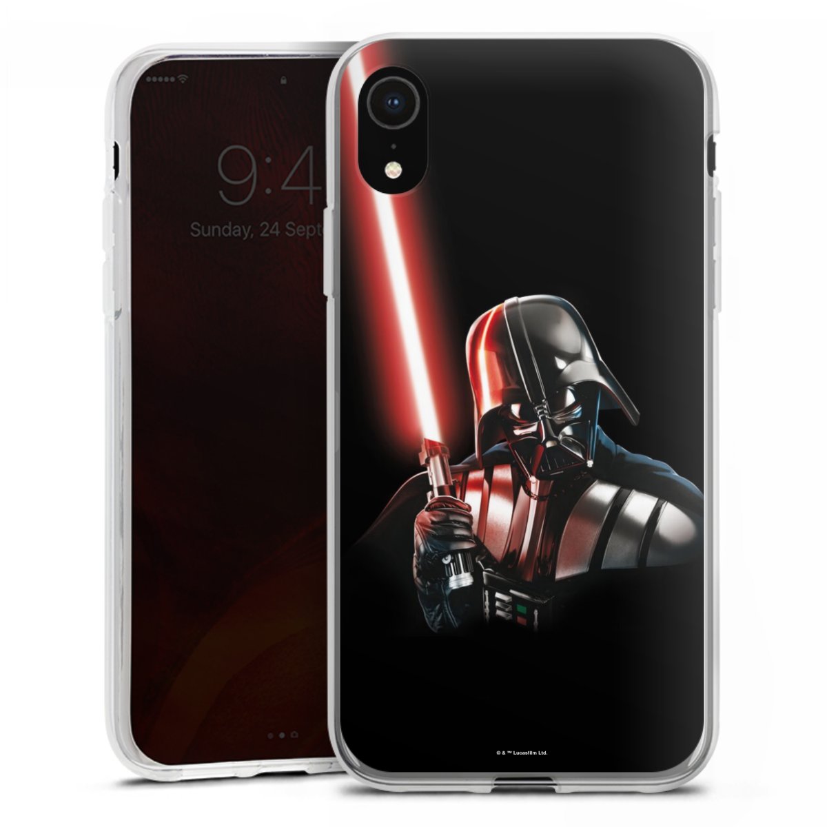 iPhone Xr Handy Silikon Hülle Case transparent Handyhülle Star Wars Merchandise Darth Vader Silikon Case