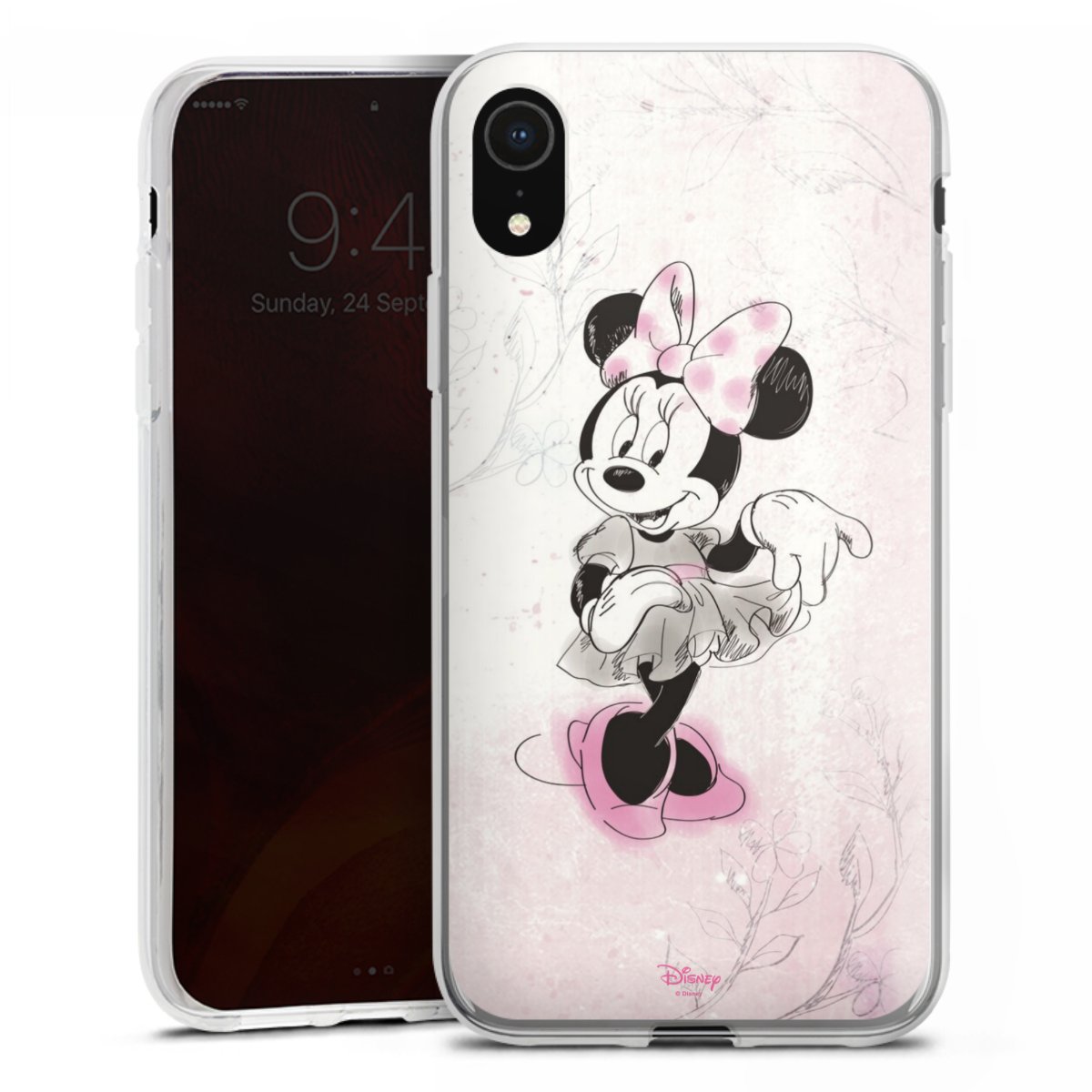 iPhone Xr Handy Silikon Hülle Case transparent Handyhülle Disney Minnie Mouse Vintage Silikon Case