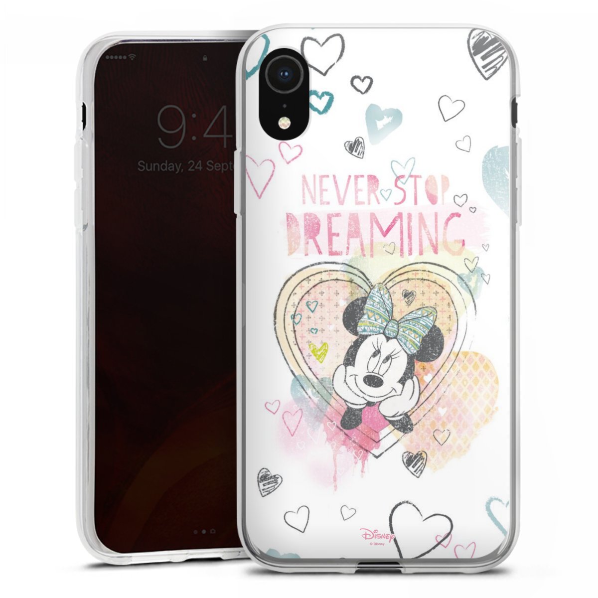 iPhone Xr Handy Silikon Hülle Case transparent Handyhülle Disney Official Licensed Product Minnie Mouse Silikon Case