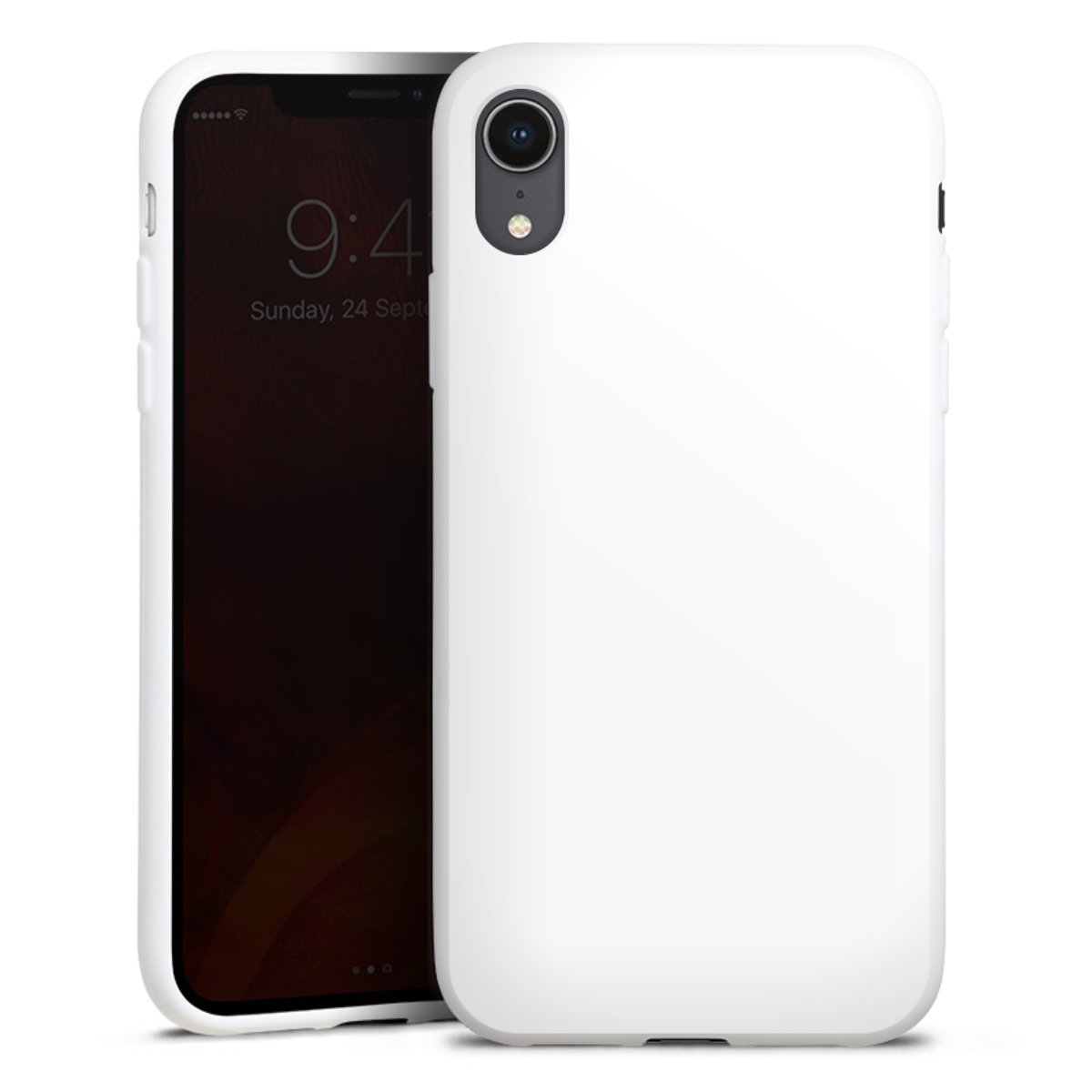 iPhone Xr Handy Silikon Hülle Case weiß Handyhülle Unicoloured Colour White Silikon Case