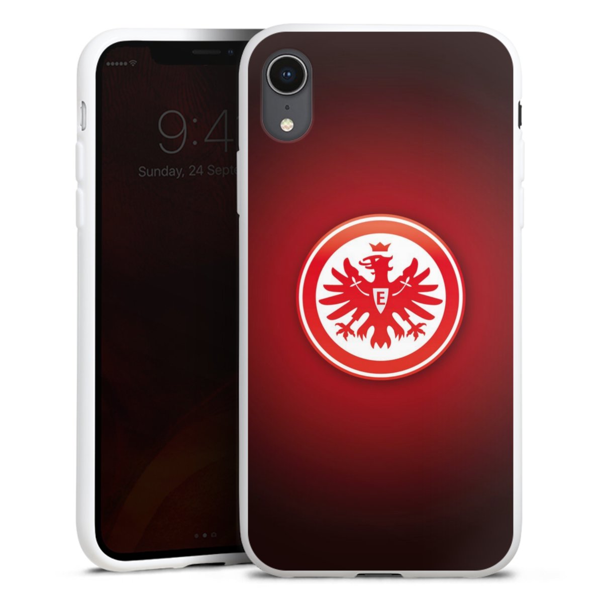 iPhone Xr Handy Silikon Hülle Case weiß Handyhülle Eintracht Frankfurt Official Licensed Product Coat Of Arms Silikon Case