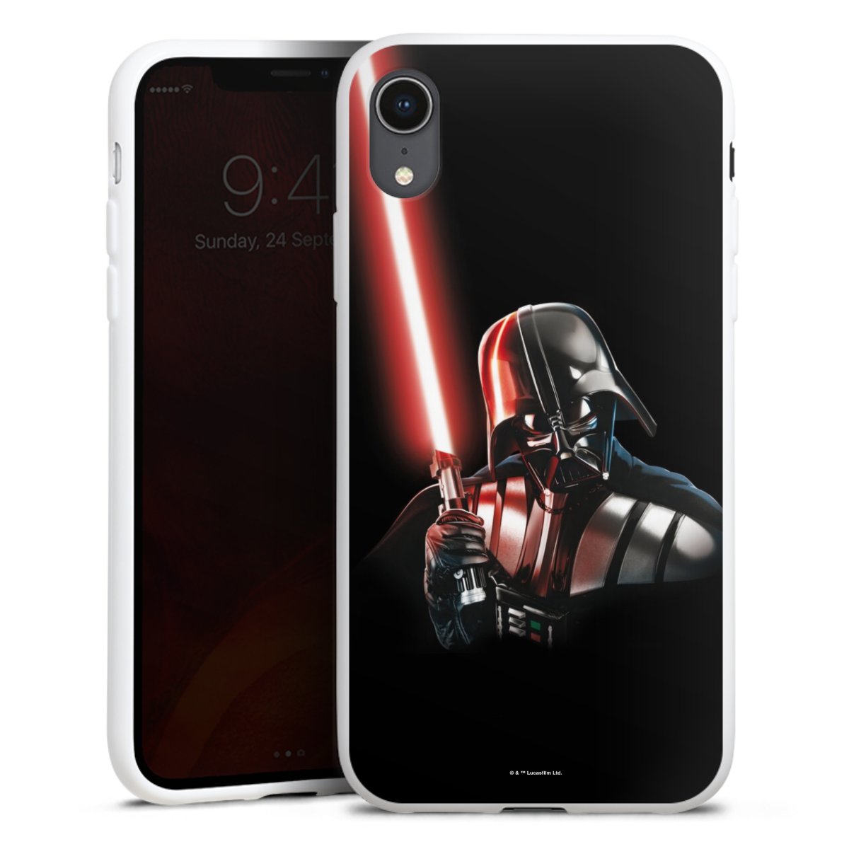 iPhone Xr Handy Silikon Hülle Case weiß Handyhülle Star Wars Merchandise Darth Vader Silikon Case