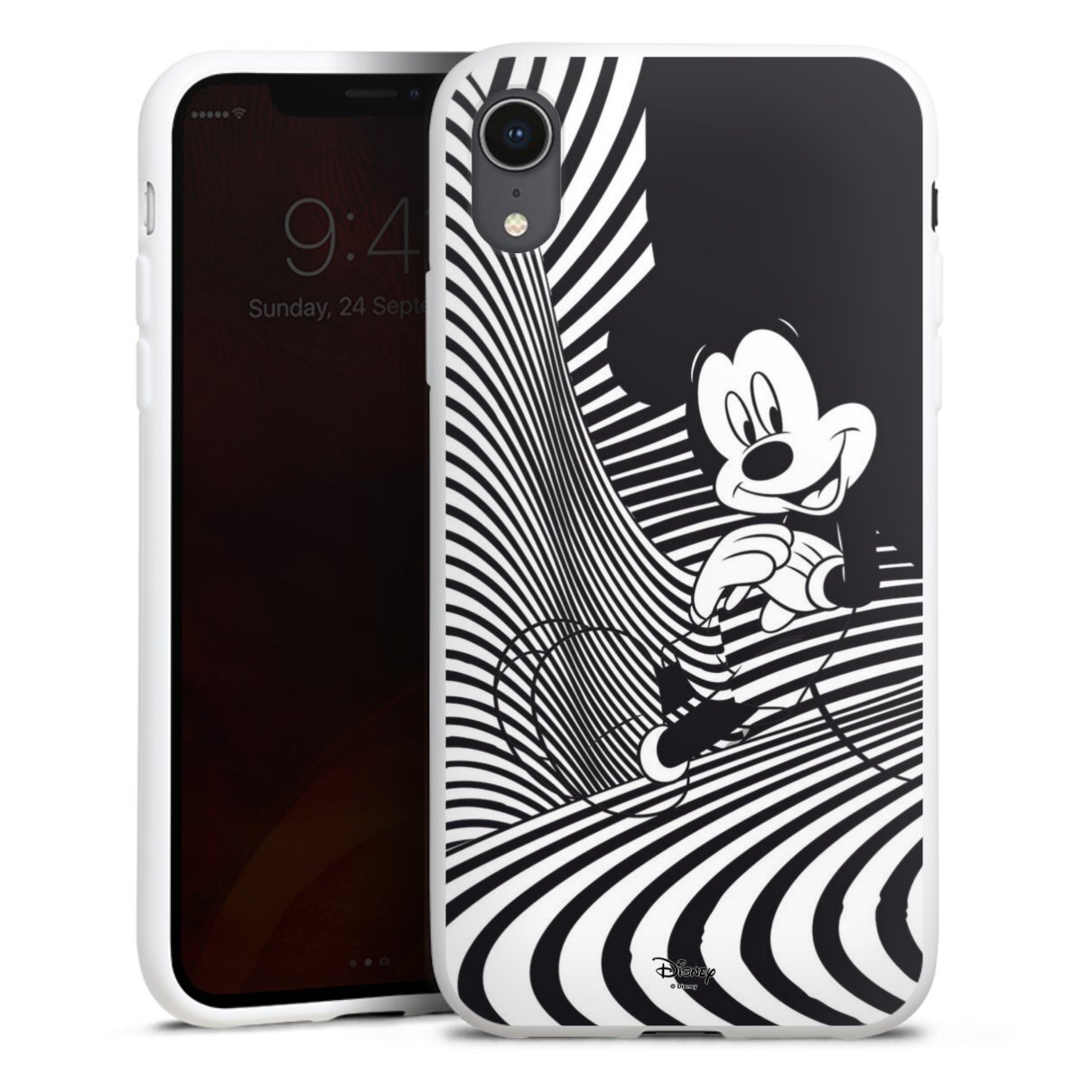 iPhone Xr Handy Silikon Hülle Case weiß Handyhülle Disney Official Licensed Product Mickey Mouse Silikon Case