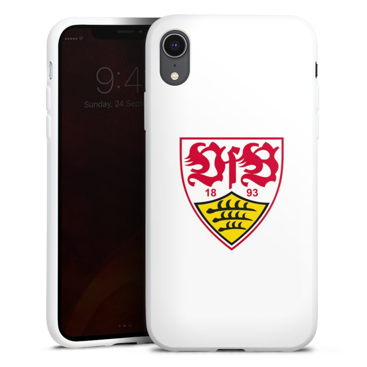 iPhone Xr Handy Silikon Hülle Case weiß Handyhülle Logo Official Licensed Product Vfb Stuttgart Silikon Case