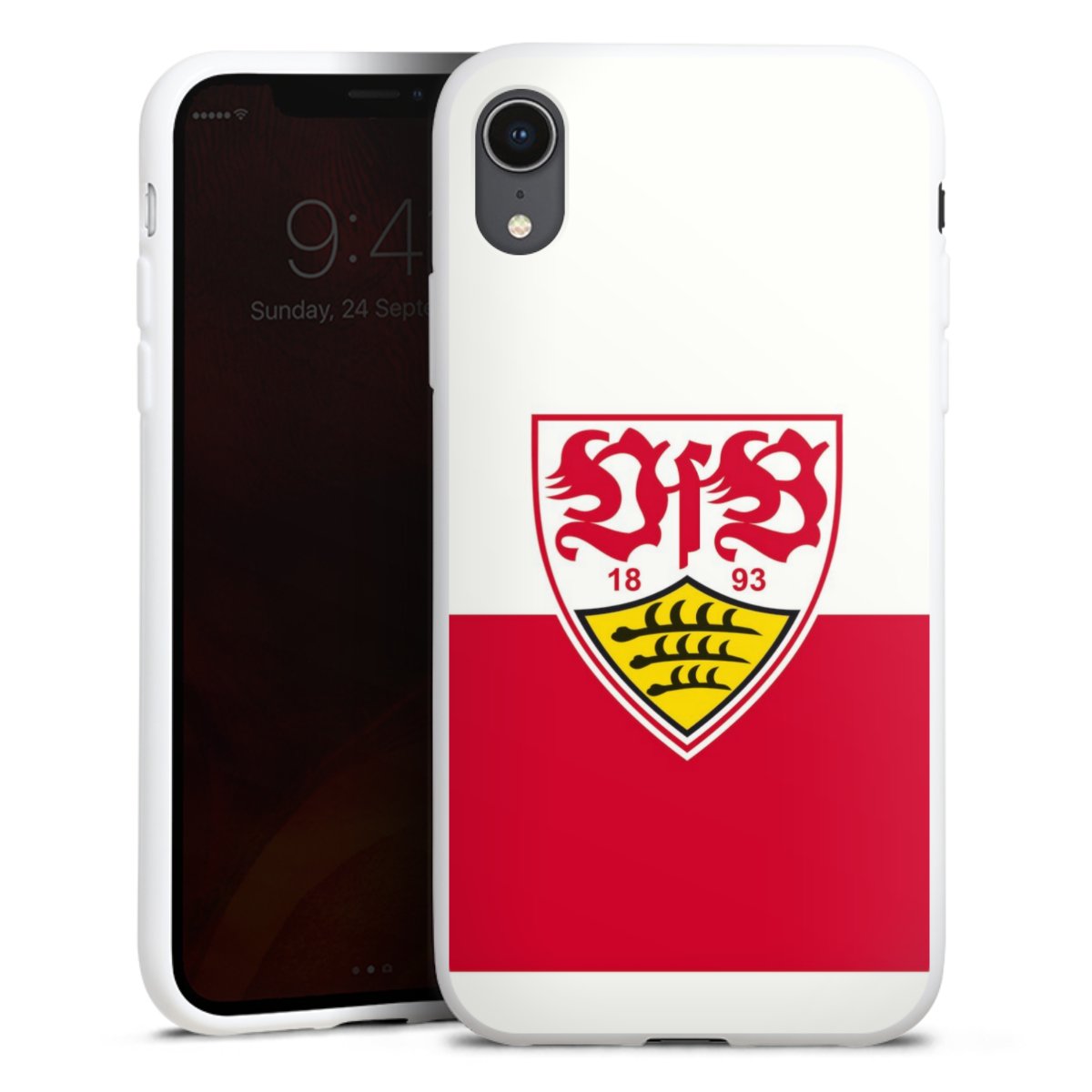 iPhone Xr Handy Silikon Hülle Case weiß Handyhülle Official Licensed Product Logo Vfb Stuttgart Silikon Case