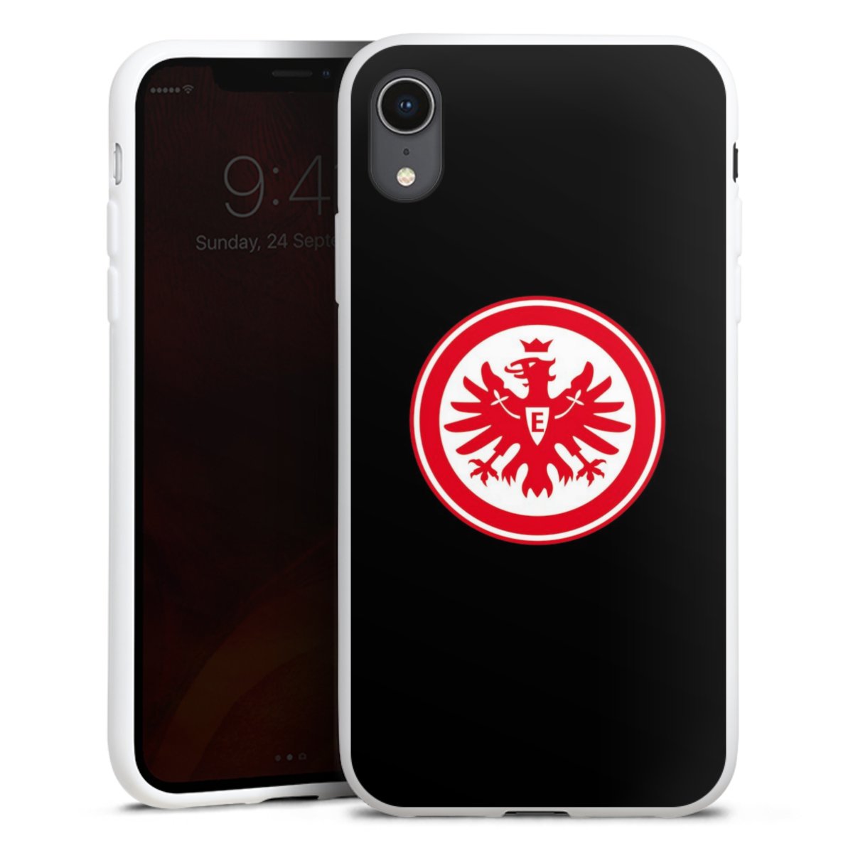 iPhone Xr Handy Silikon Hülle Case weiß Handyhülle Eintracht Frankfurt Sge Eagle Silikon Case