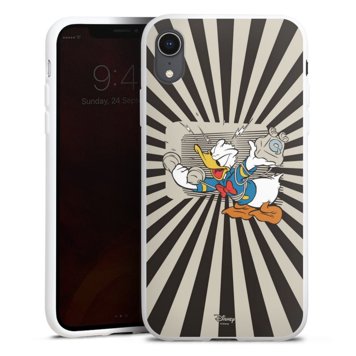 iPhone Xr Handy Silikon Hülle Case weiß Handyhülle Donald Duck Disney Official Licensed Product Silikon Case