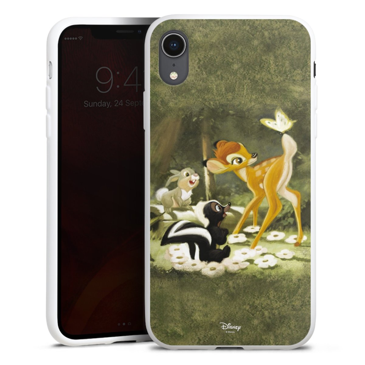 iPhone Xr Handy Silikon Hülle Case weiß Handyhülle Disney Official Licensed Product Bambi Silikon Case