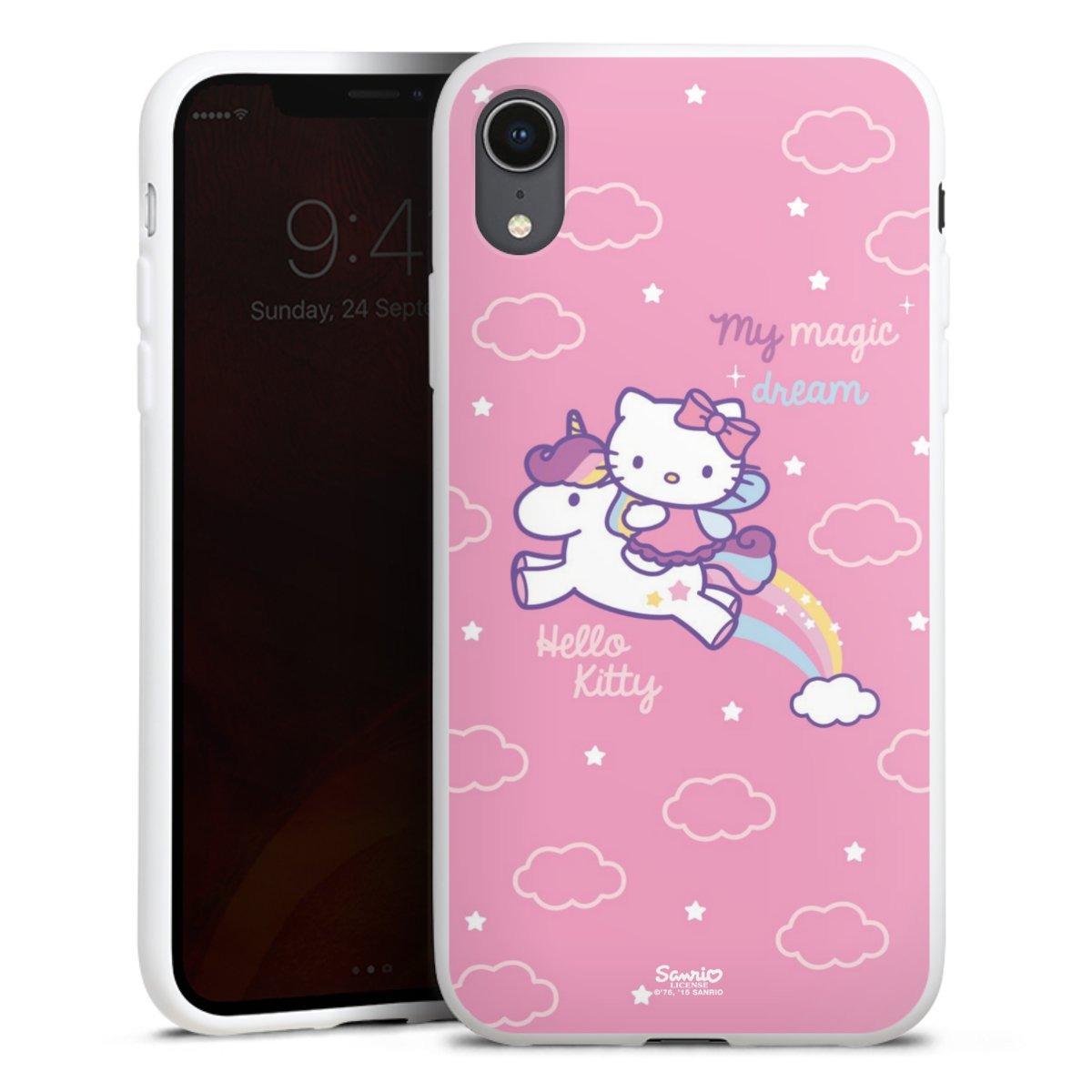 iPhone Xr Handy Silikon Hülle Case weiß Handyhülle Einhorn Official Licensed Product Hello Kitty Silikon Case