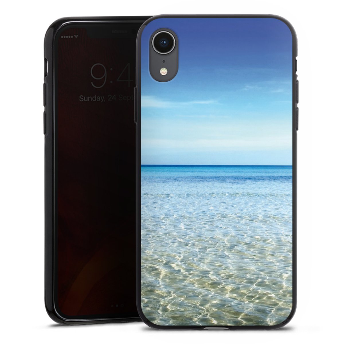 iPhone Xr Handy Silikon Hülle Case schwarz Handyhülle Urlaub Sky Ocean