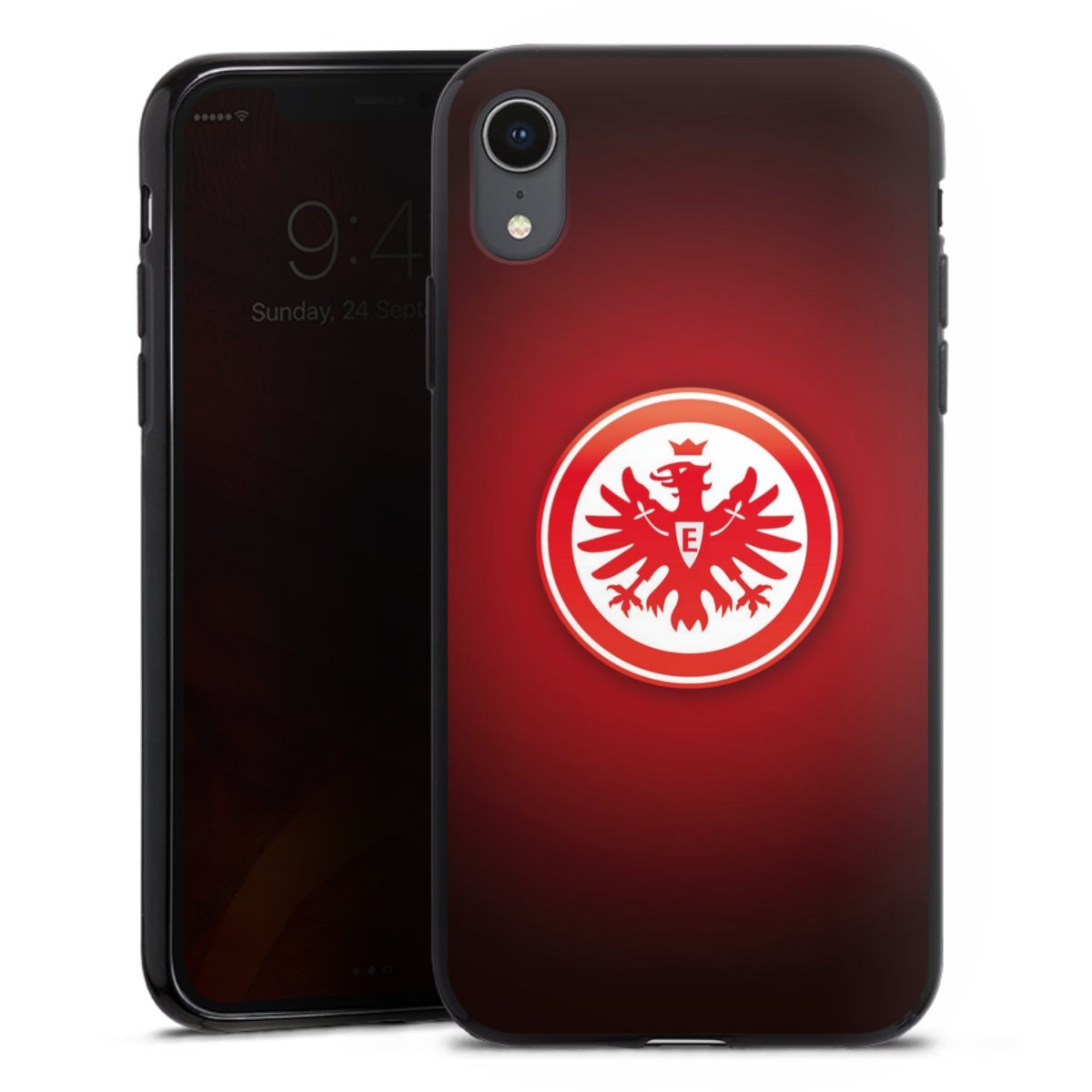 iPhone Xr Handy Silikon Hülle Case schwarz Handyhülle Eintracht Frankfurt Official Licensed Product Coat Of Arms