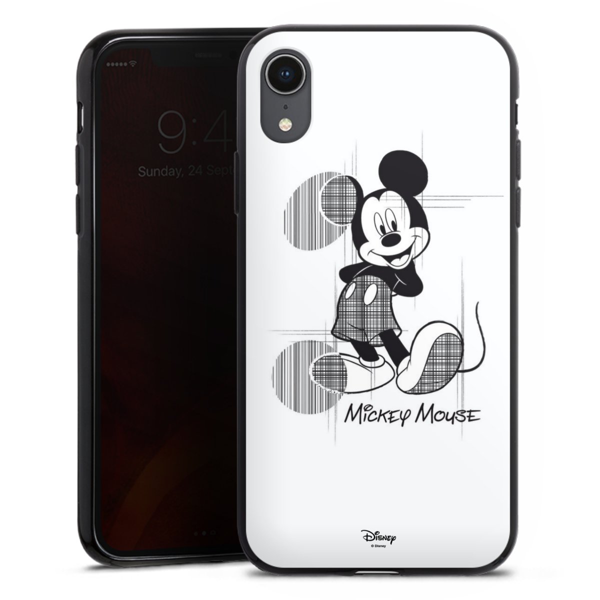 iPhone Xr Handy Silikon Hülle Case schwarz Handyhülle Disney Official Licensed Product Mickey Mouse