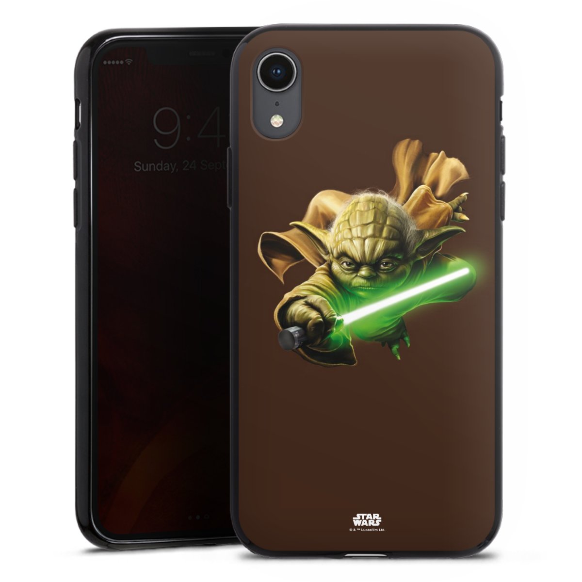 iPhone Xr Handy Silikon Hülle Case schwarz Handyhülle Yoda Merchandise Star Wars