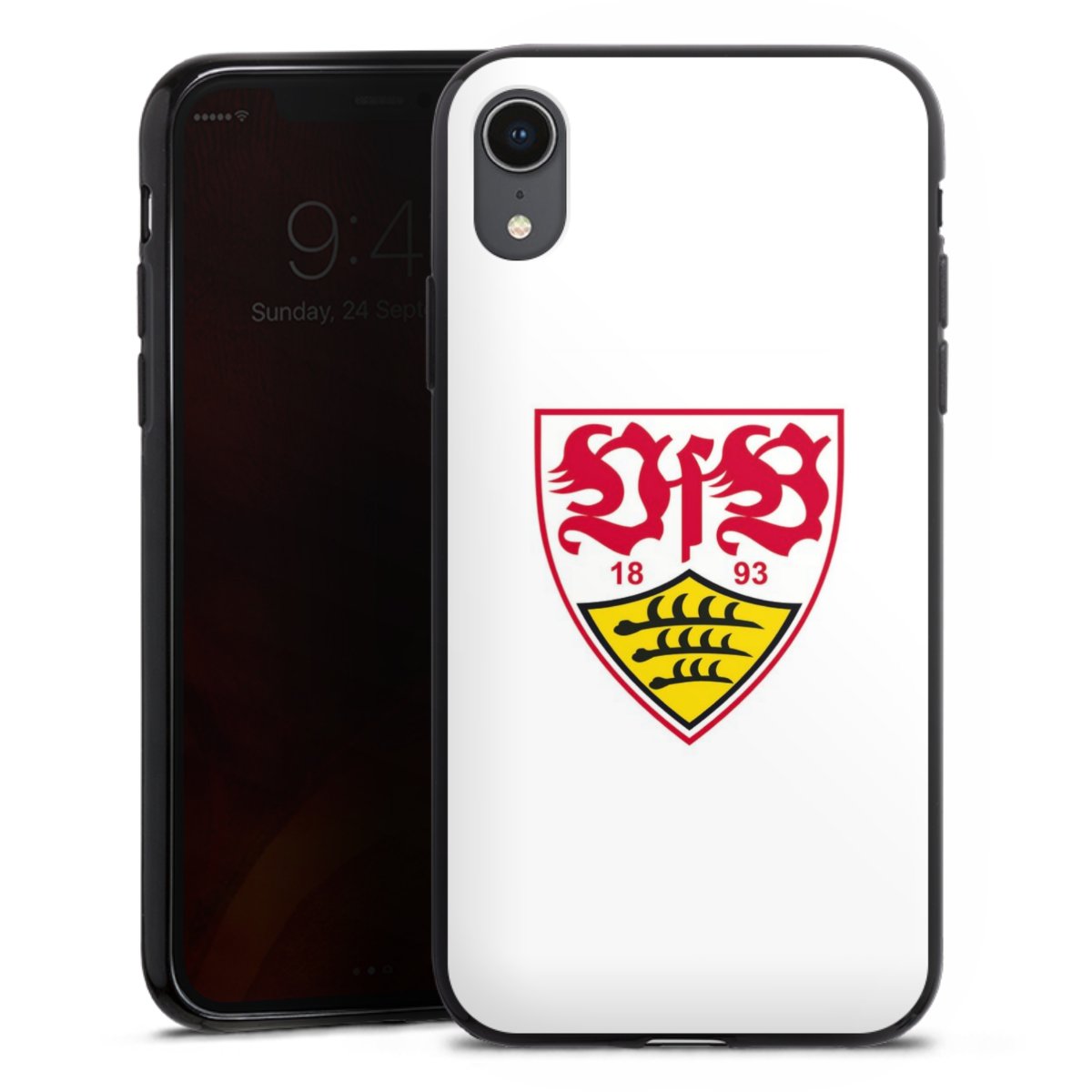 iPhone Xr Handy Silikon Hülle Case schwarz Handyhülle Logo Official Licensed Product Vfb Stuttgart