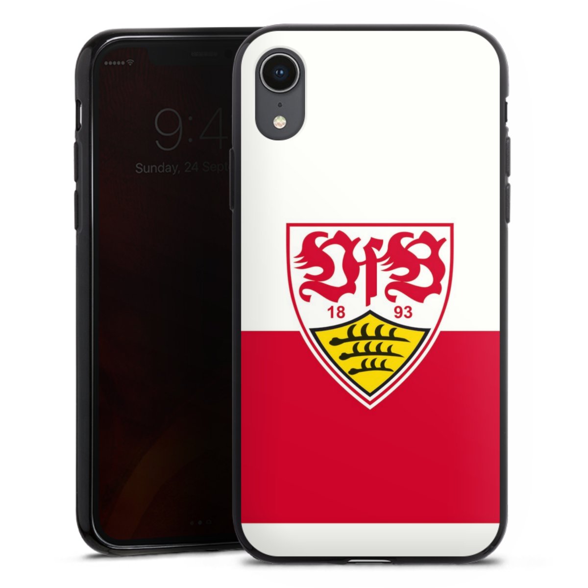 iPhone Xr Handy Silikon Hülle Case schwarz Handyhülle Official Licensed Product Logo Vfb Stuttgart