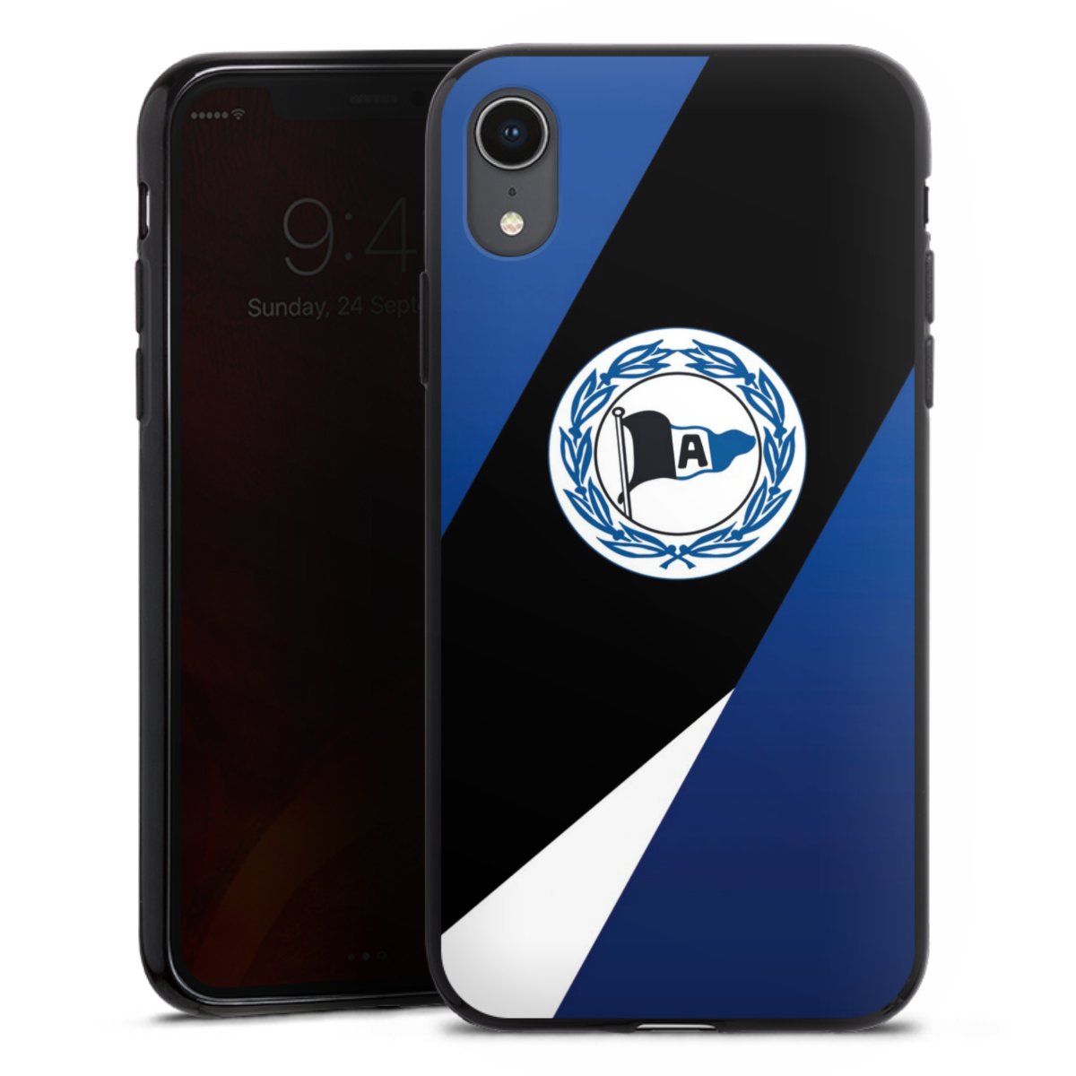 iPhone Xr Handy Silikon Hülle Case schwarz Handyhülle Official Licensed Product Arminia Bielefeld Dsc