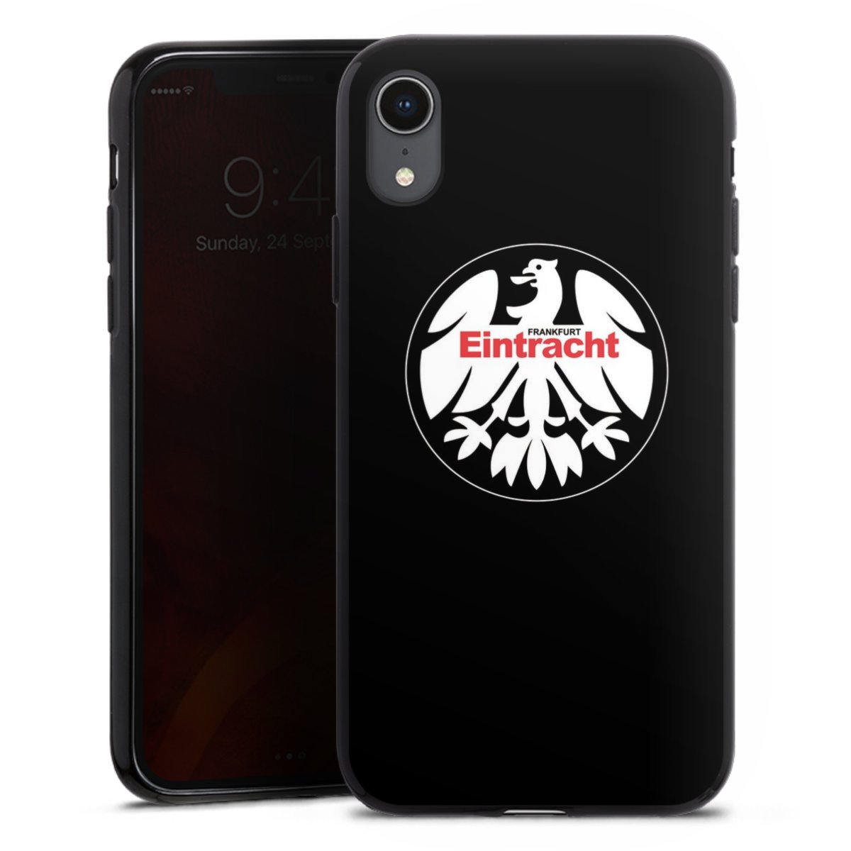 iPhone Xr Handy Silikon Hülle Case schwarz Handyhülle Official Licensed Product Eintracht Frankfurt Sge