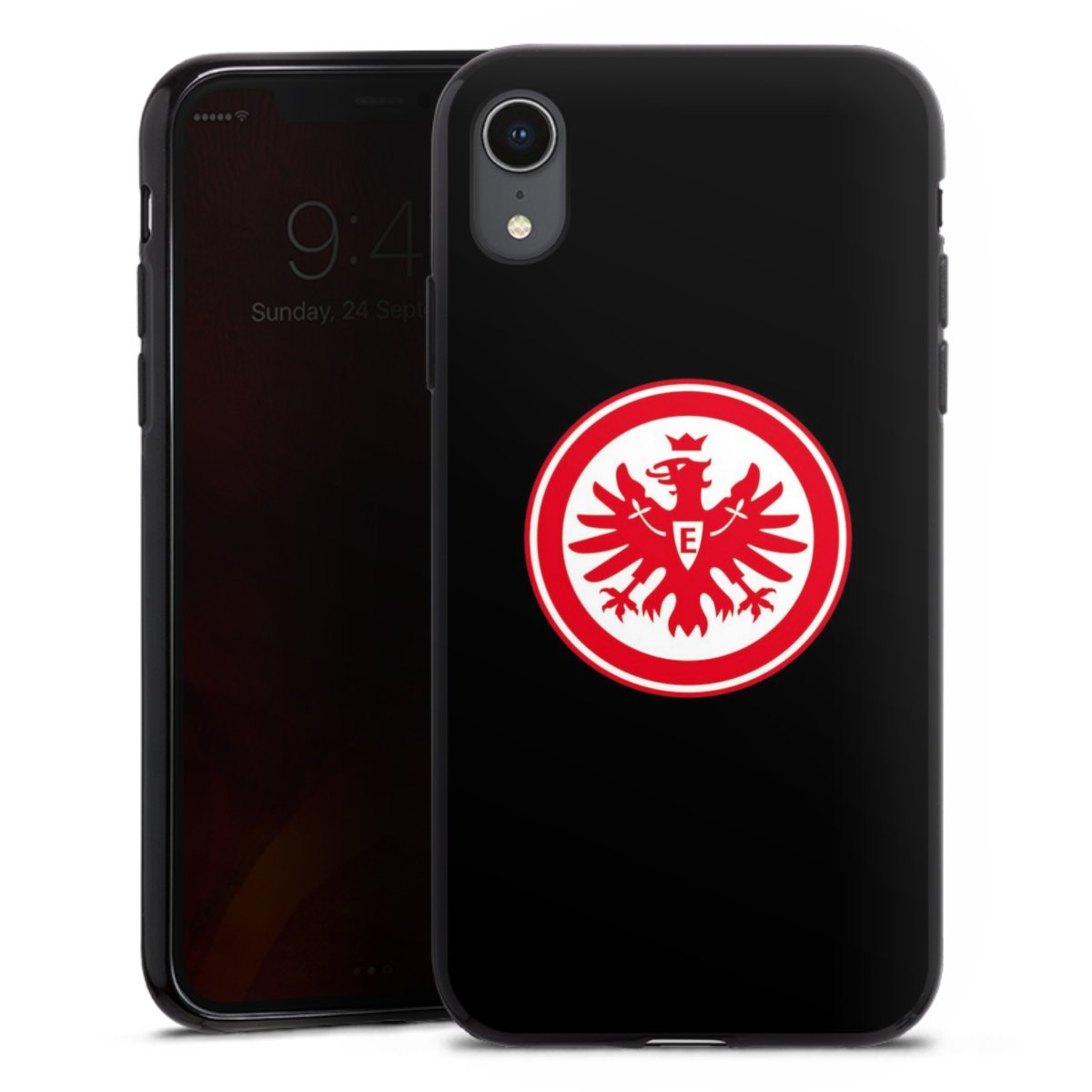 iPhone Xr Handy Silikon Hülle Case schwarz Handyhülle Eintracht Frankfurt Sge Eagle