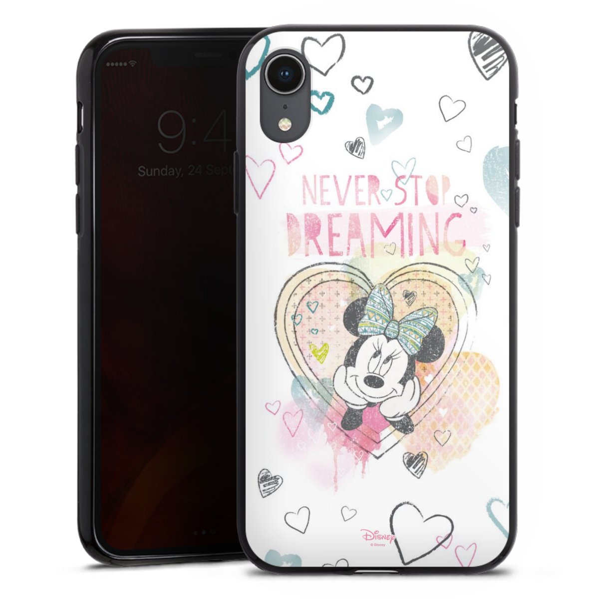 iPhone Xr Handy Silikon Hülle Case schwarz Handyhülle Disney Official Licensed Product Minnie Mouse