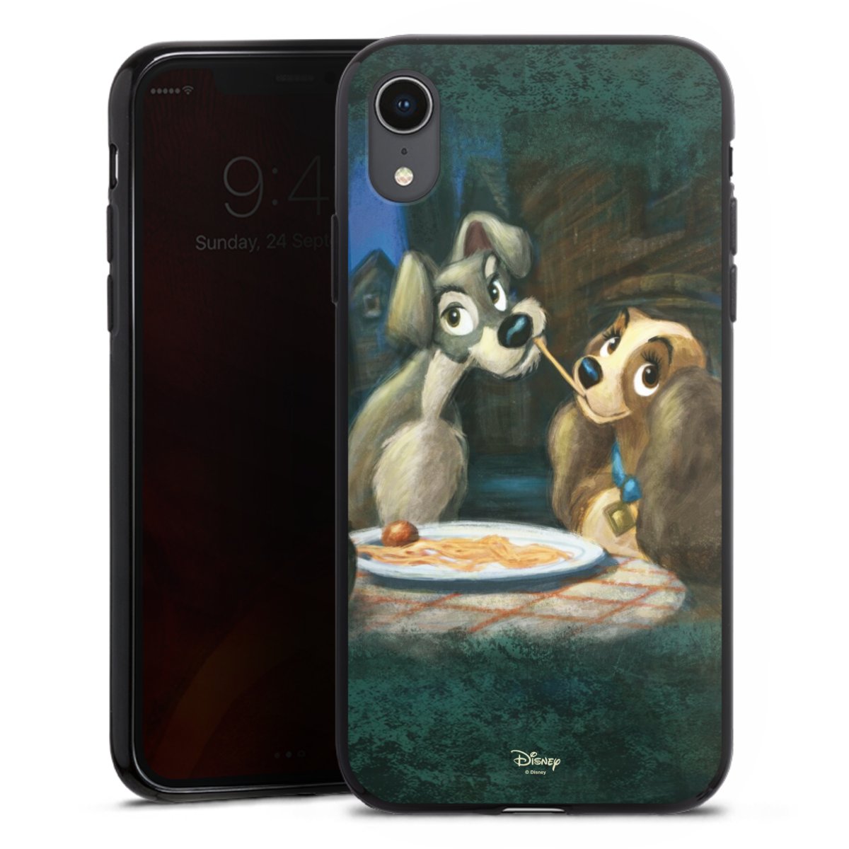 iPhone Xr Handy Silikon Hülle Case schwarz Handyhülle Lady And The Tramp Official Licensed Product Disney