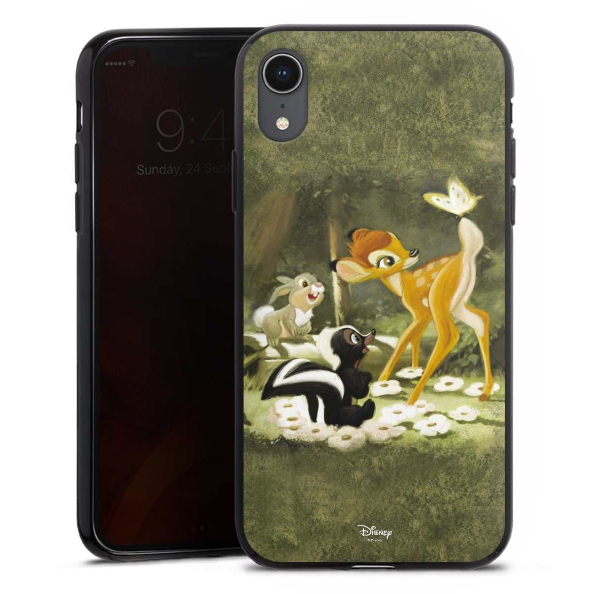 iPhone Xr Handy Silikon Hülle Case schwarz Handyhülle Disney Official Licensed Product Bambi