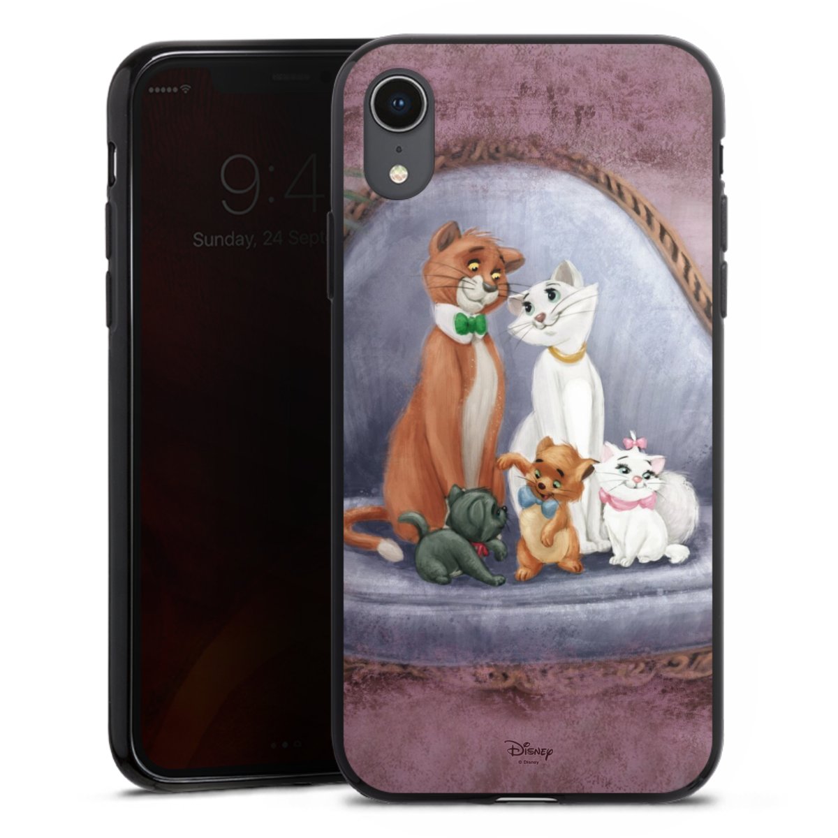 iPhone Xr Handy Silikon Hülle Case schwarz Handyhülle Official Licensed Product Disney Aristocats