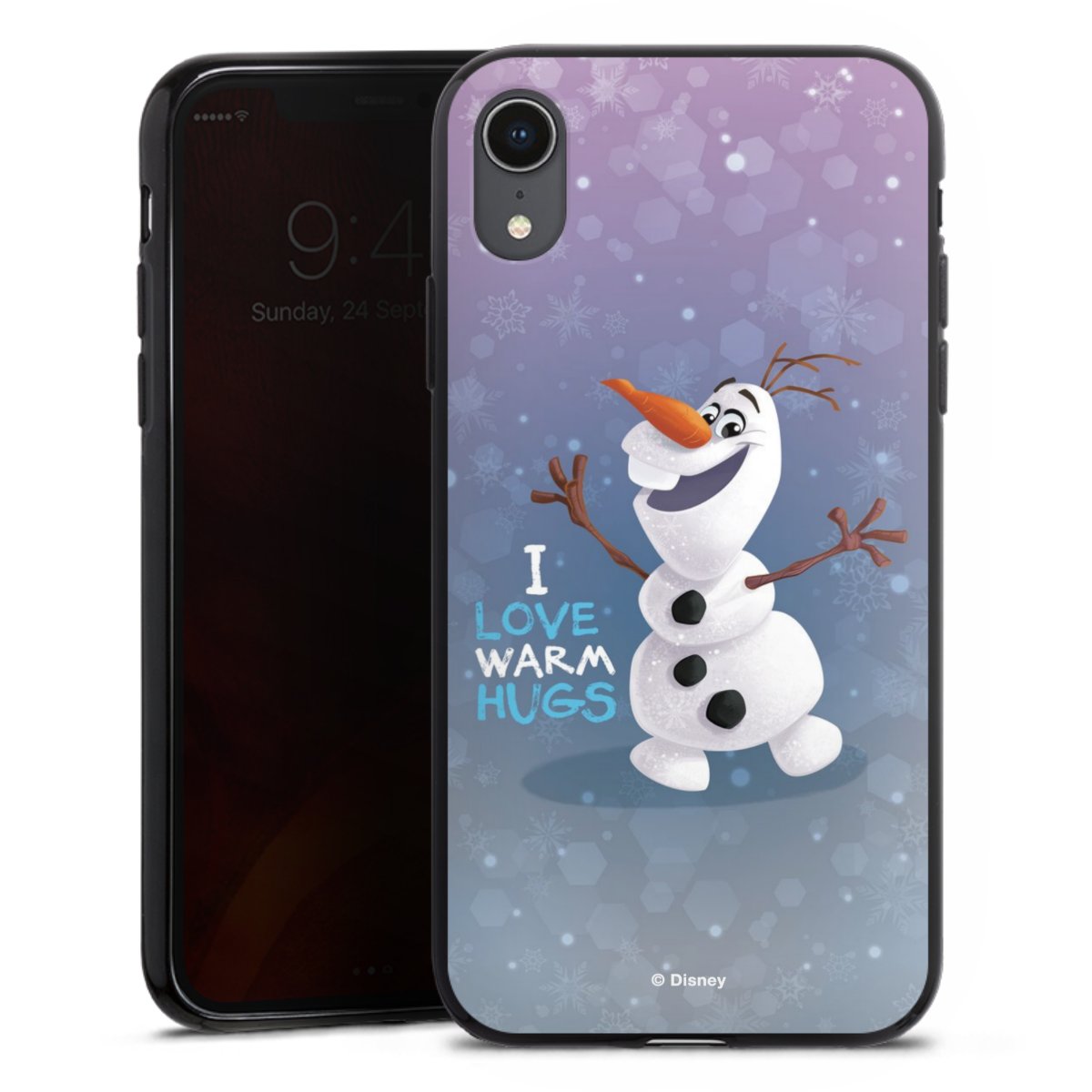 iPhone Xr Handy Silikon Hülle Case schwarz Handyhülle Frozen Frozen Olaf Official Licensed Product