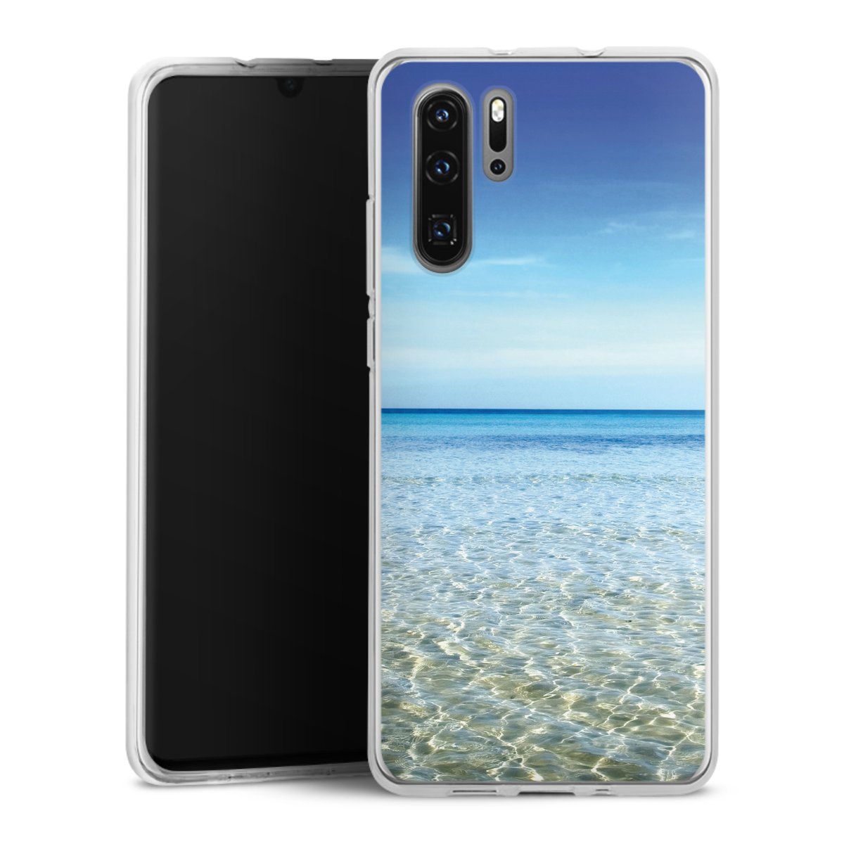 Huawei P30 Pro Handy Silikon Hülle Case transparent Handyhülle Urlaub Sky Ocean Silikon Case