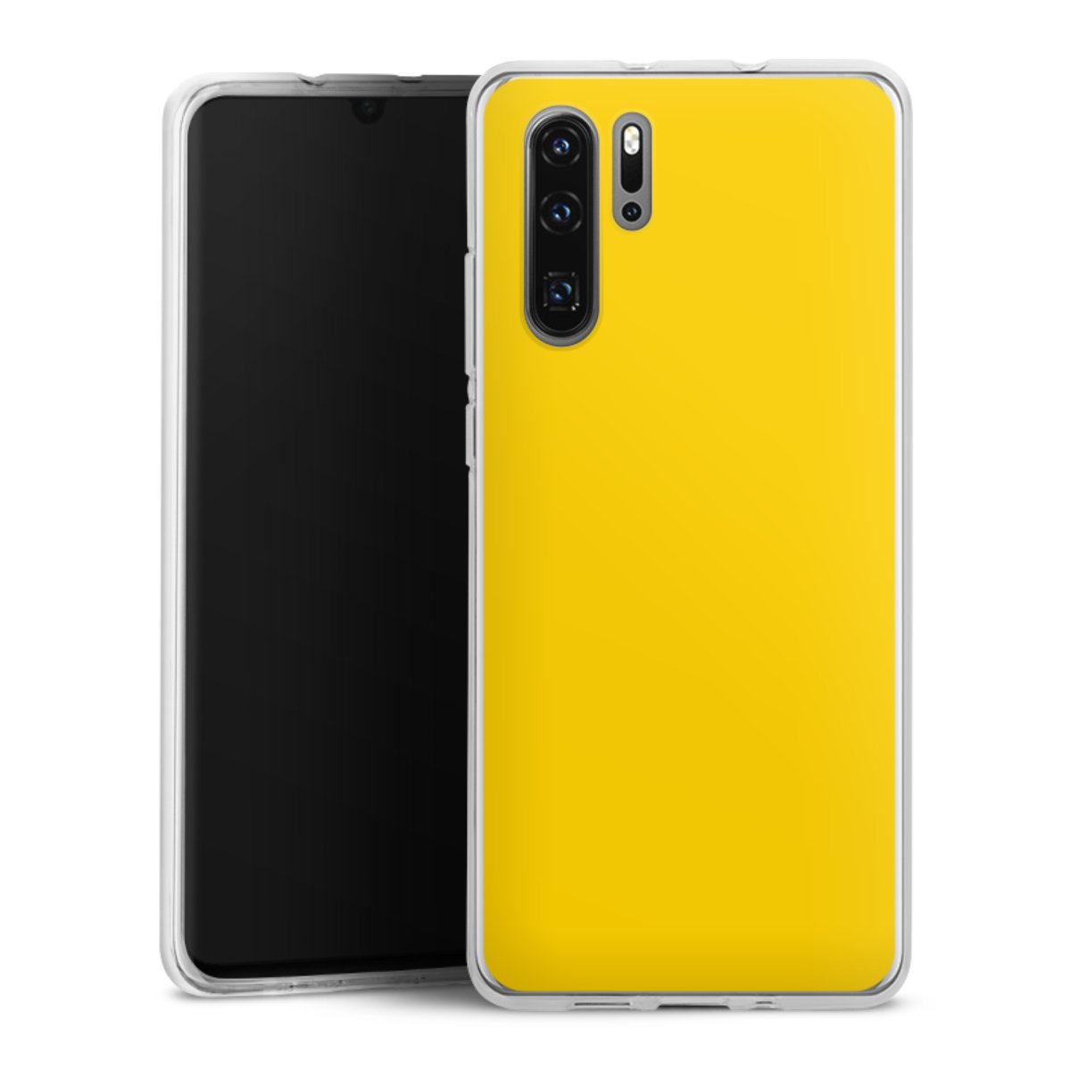 Huawei P30 Pro Handy Silikon Hülle Case transparent Handyhülle Yellow Unicoloured Colour Silikon Case