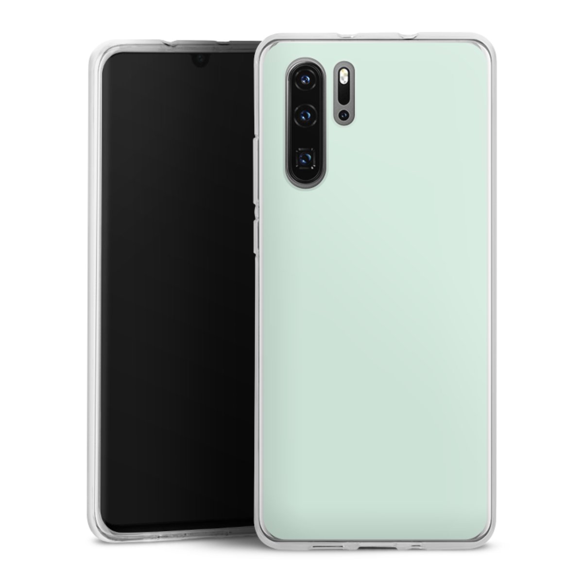 Huawei P30 Pro Handy Silikon Hülle Case transparent Handyhülle Green Unicoloured Mint Silikon Case