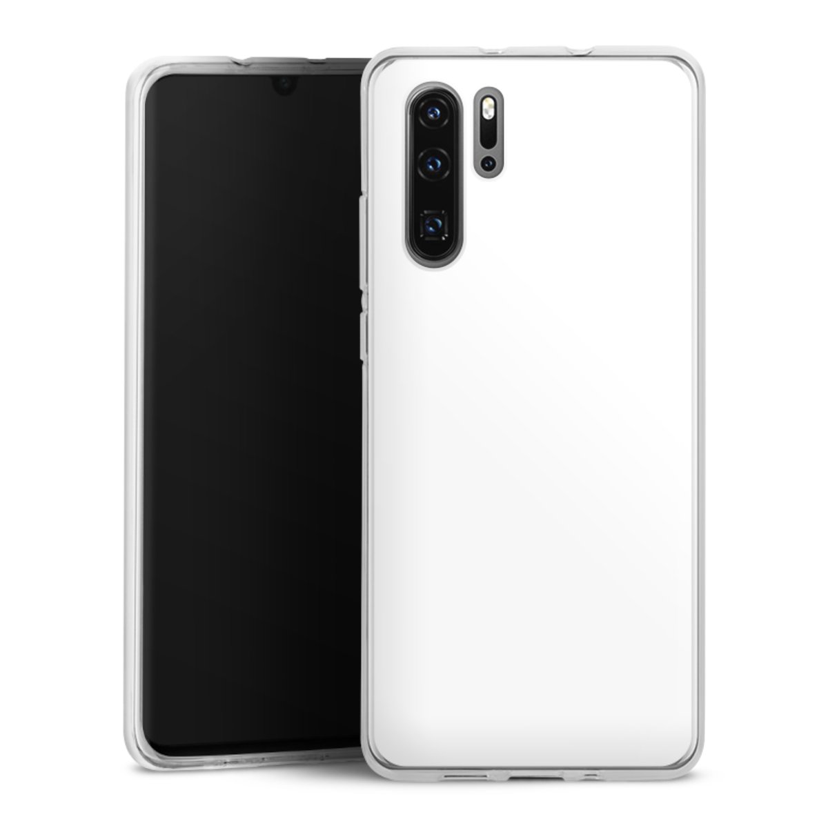 Huawei P30 Pro Handy Silikon Hülle Case transparent Handyhülle Unicoloured Colour White Silikon Case