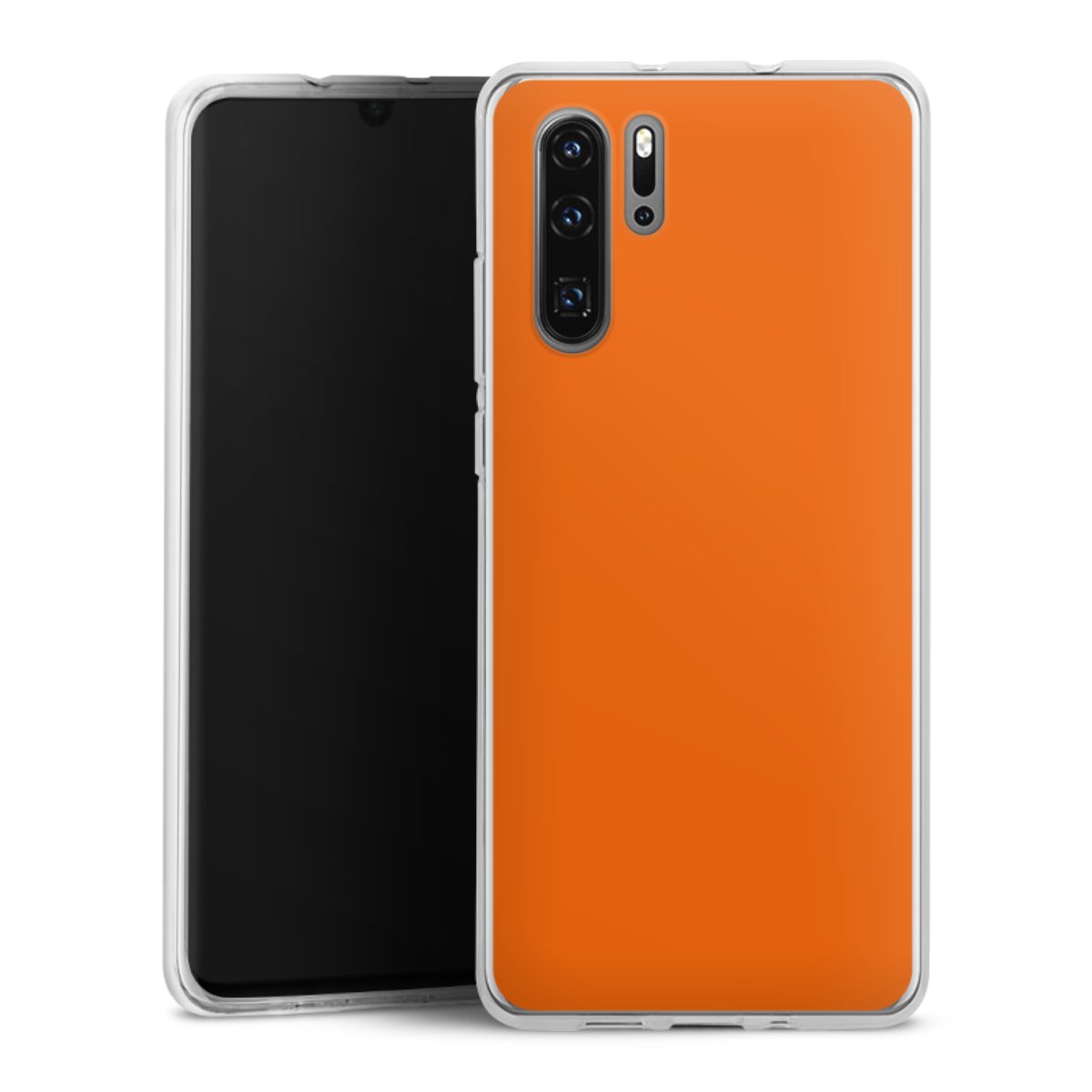 Huawei P30 Pro Handy Silikon Hülle Case transparent Handyhülle Orange Colour Unicoloured Silikon Case