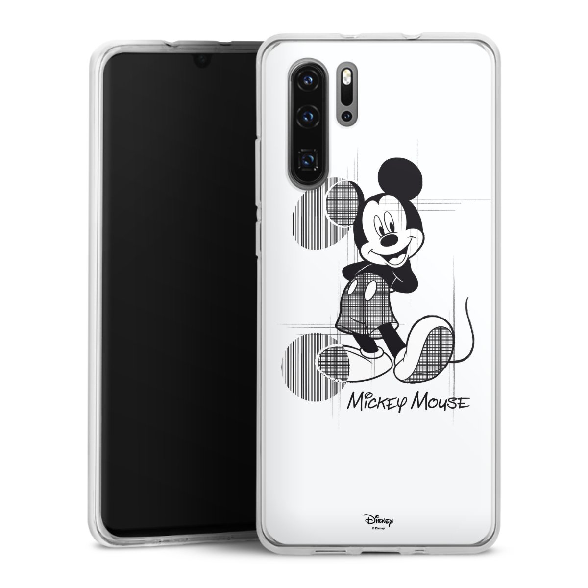 Huawei P30 Pro Handy Silikon Hülle Case transparent Handyhülle Disney Official Licensed Product Mickey Mouse Silikon Case