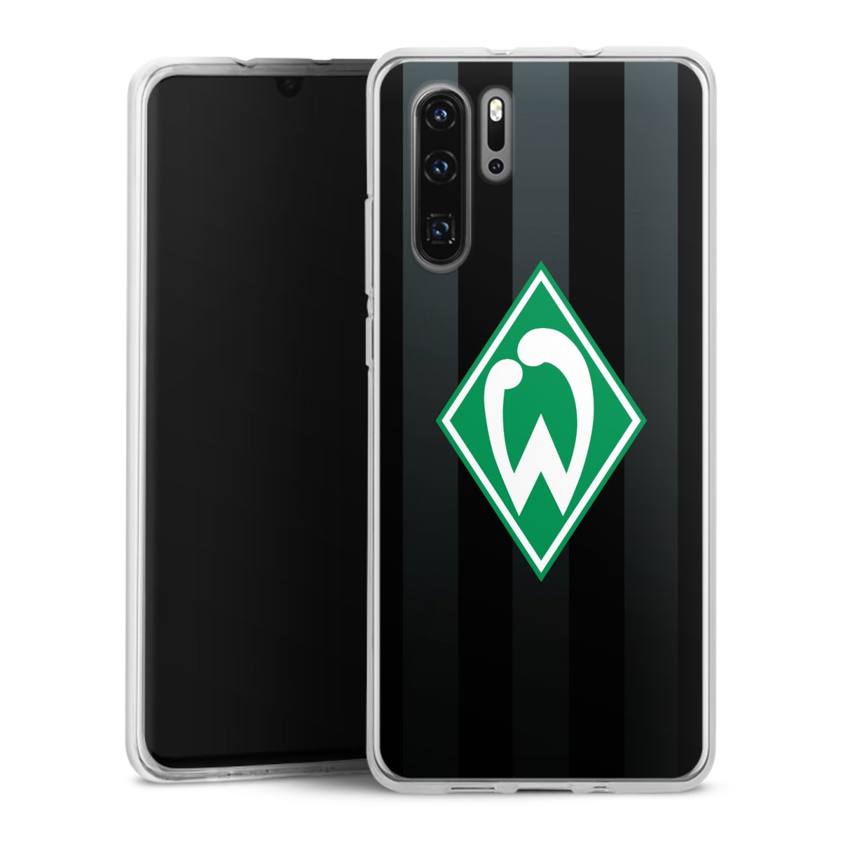 Huawei P30 Pro Handy Silikon Hülle Case transparent Handyhülle Stripes Sv Werder Bremen Official Licensed Product Silikon Case