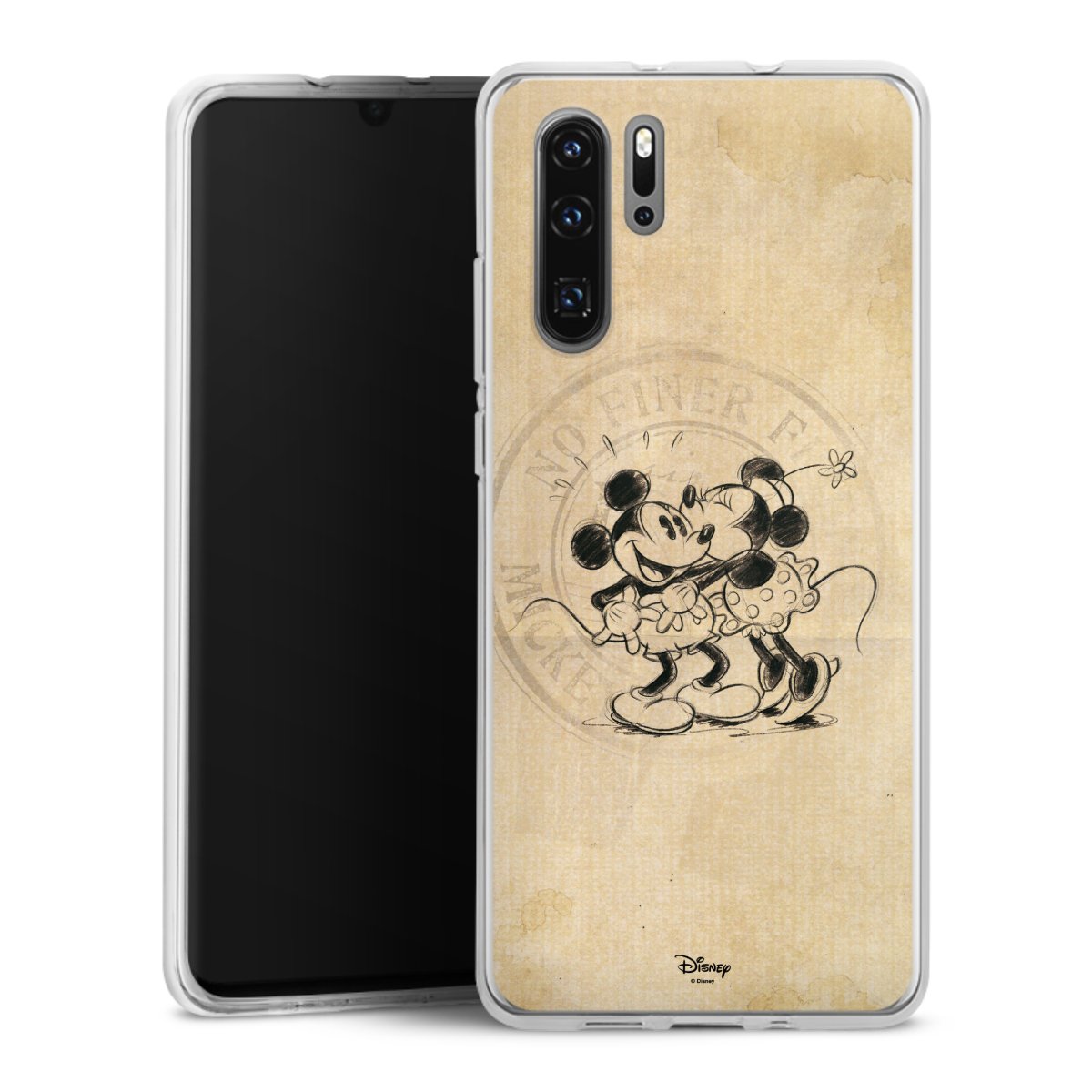 Huawei P30 Pro Handy Silikon Hülle Case transparent Handyhülle Mickey Mouse Vintage Minnie Mouse Silikon Case