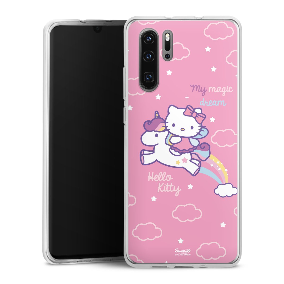 Huawei P30 Pro Handy Silikon Hülle Case transparent Handyhülle Einhorn Official Licensed Product Hello Kitty Silikon Case